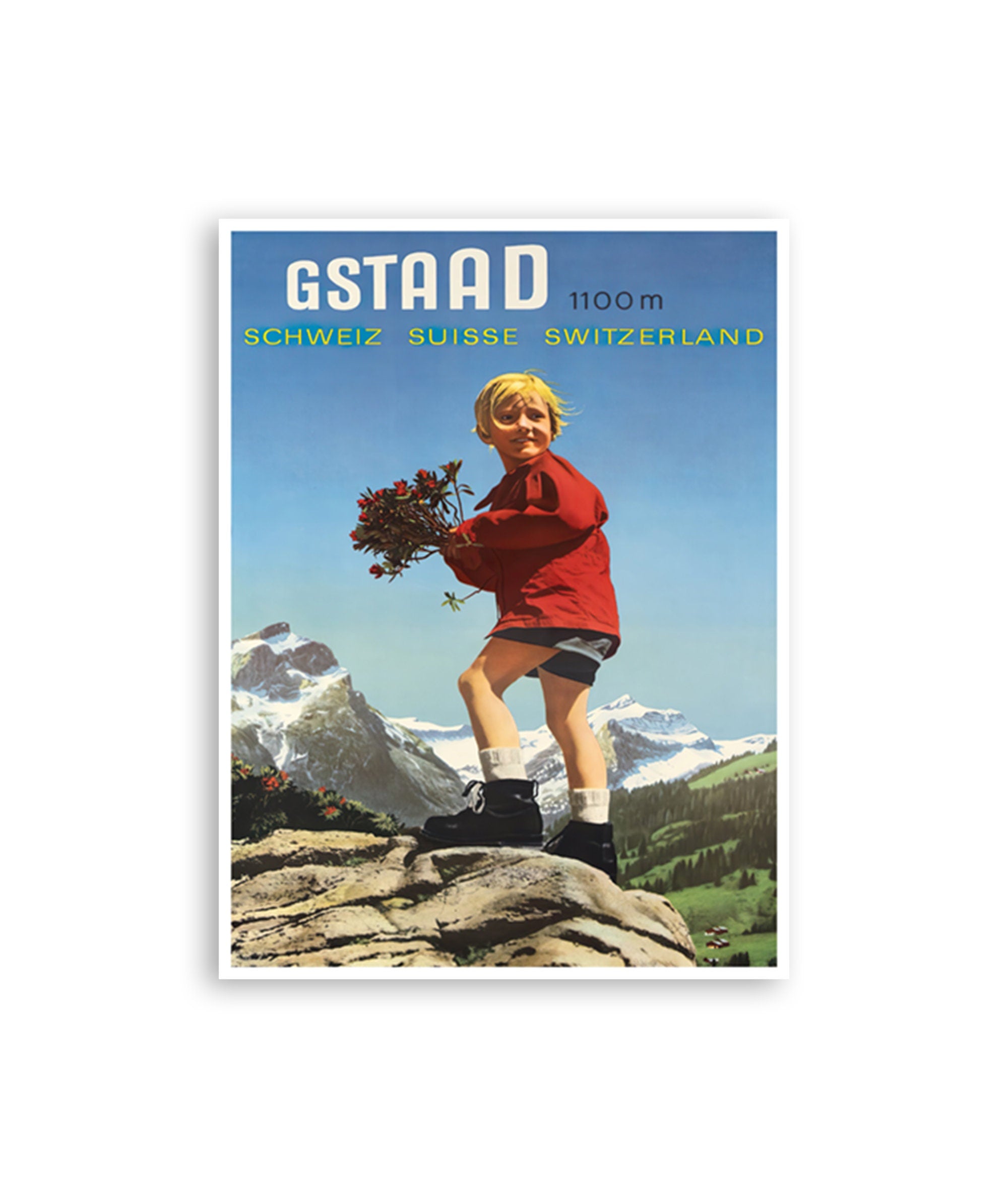 Gstaad Wall Print Switzerland Ski Poster Gstaad Art (H1245)