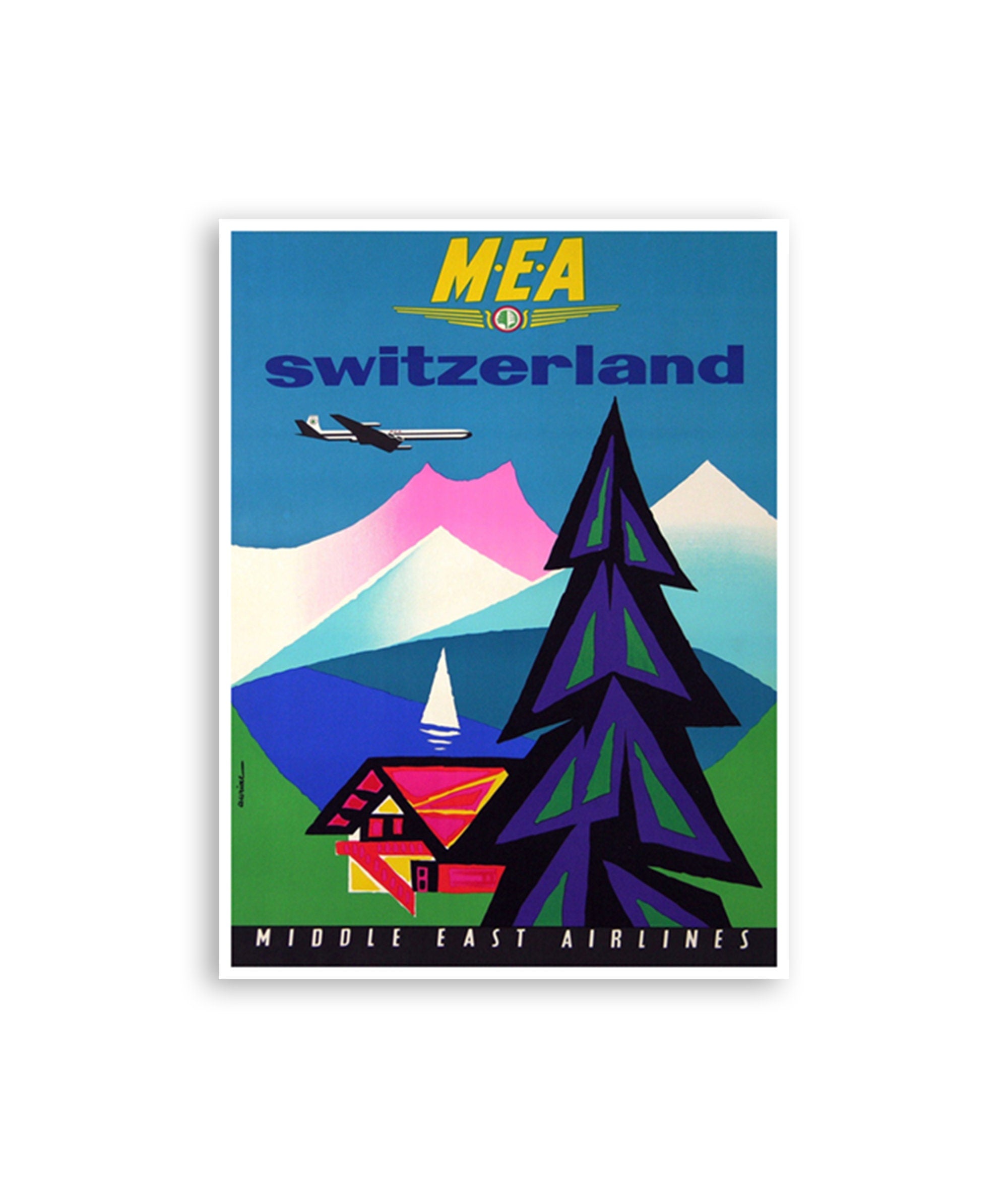 Vintage Switzerland Art Swiss Travel Poster Retro Switzerland Print (XR3578)
