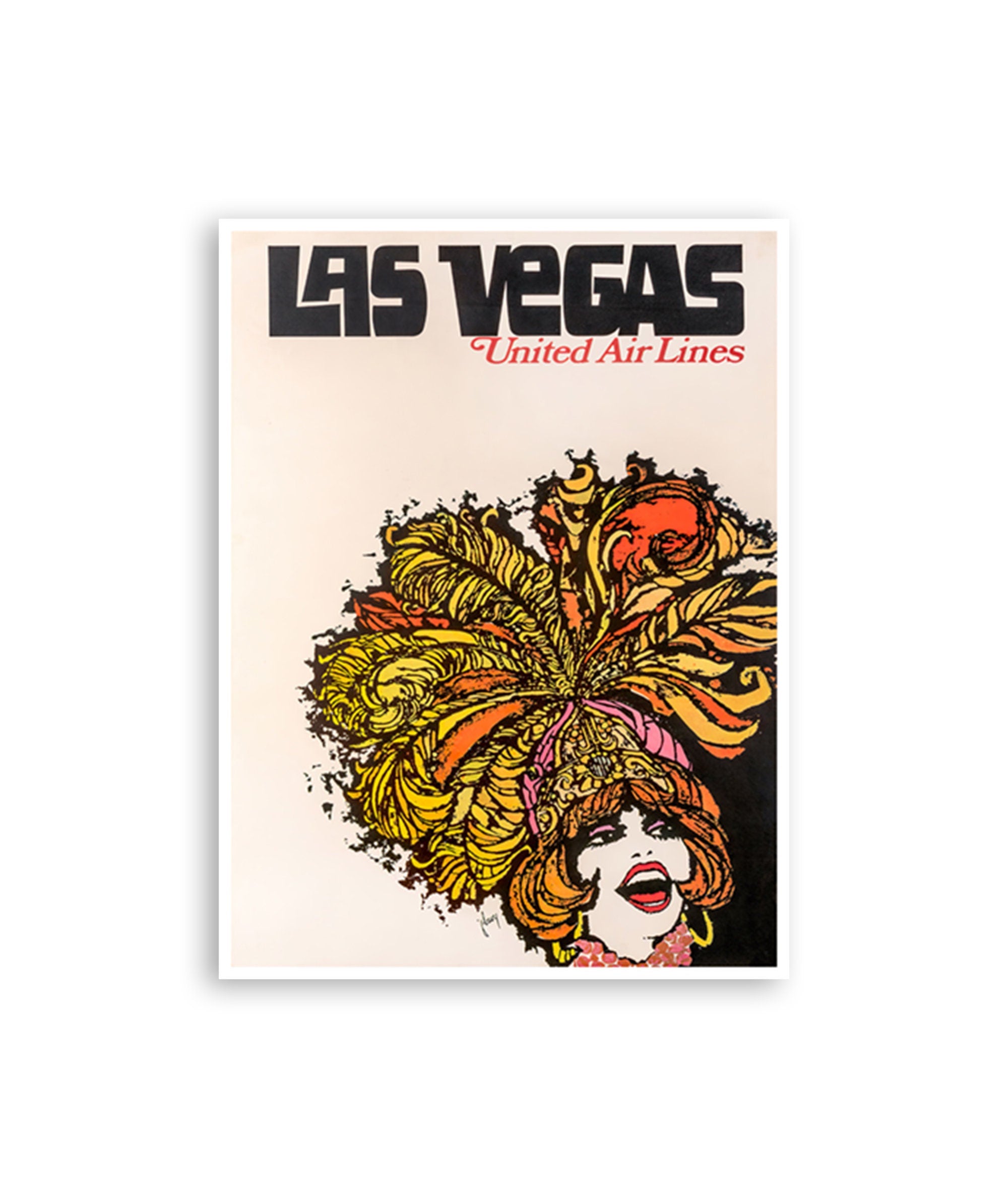 Las Vegas Art Showgirl Poster Retro Nevada Print (H1257)