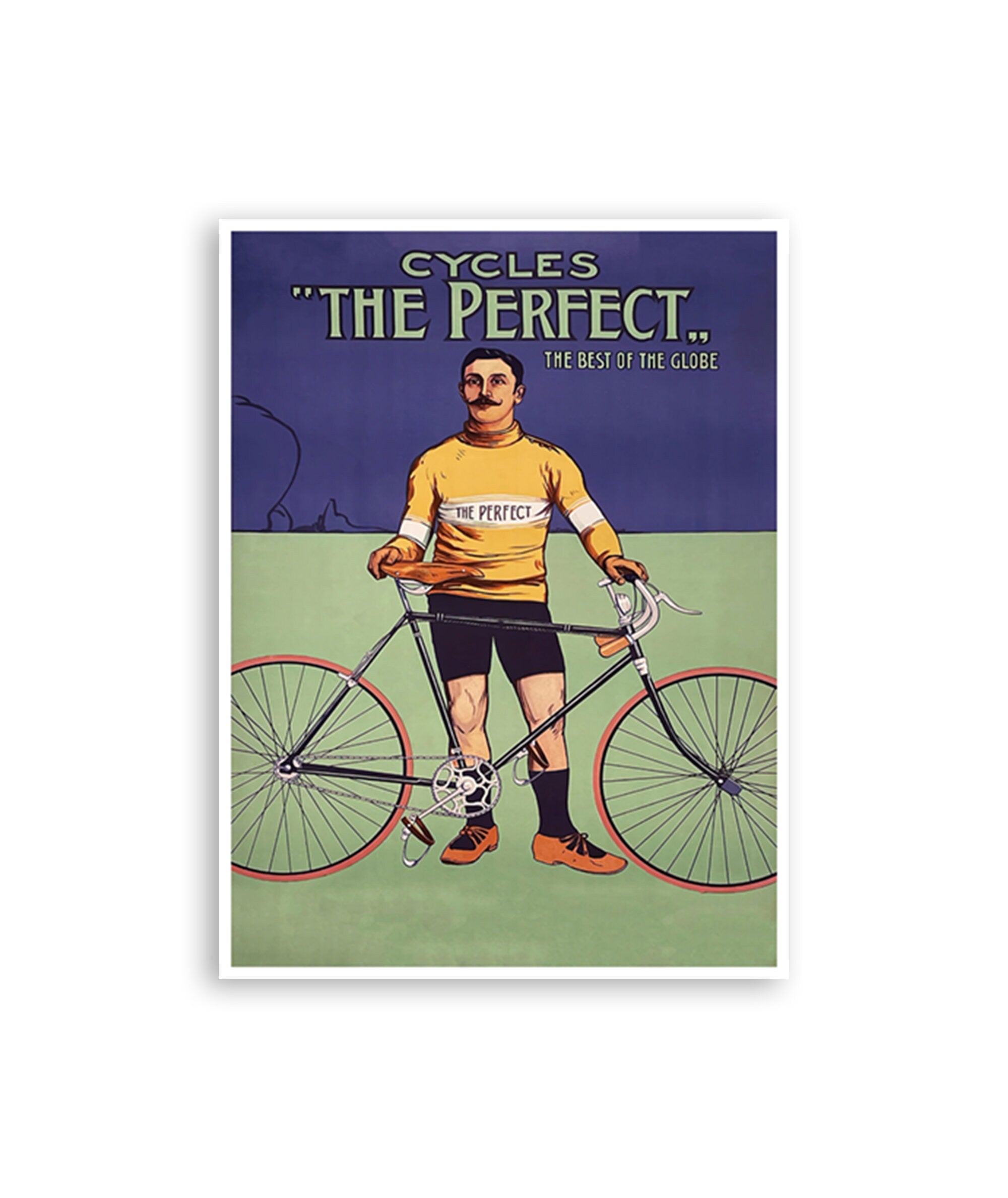 Vintage Cycling Art Bicyclist Decor Biking Poster Retro (H1272)