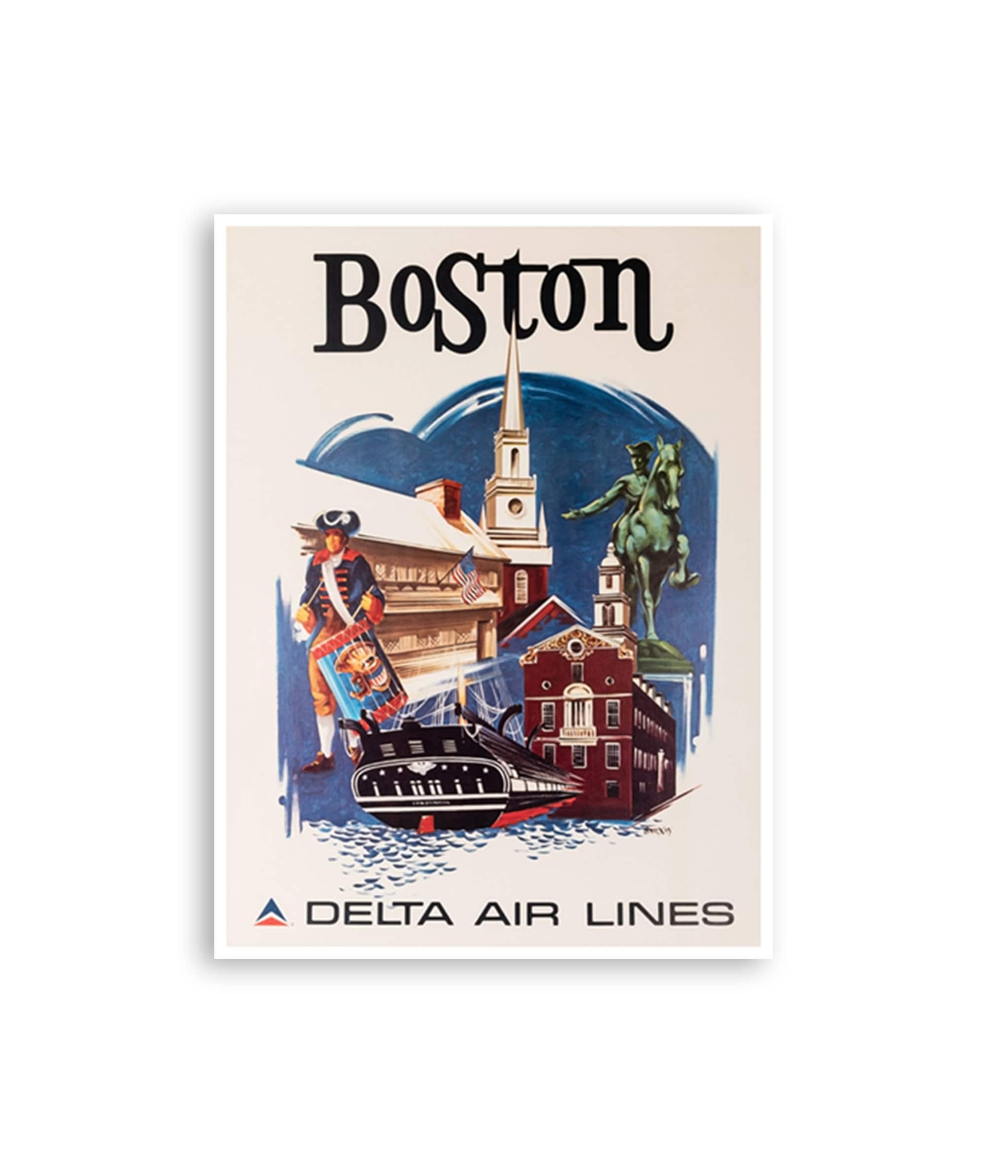 Vintage Boston Art Massachusetts Print Boston Travel Poster Home Decor (XR1954)