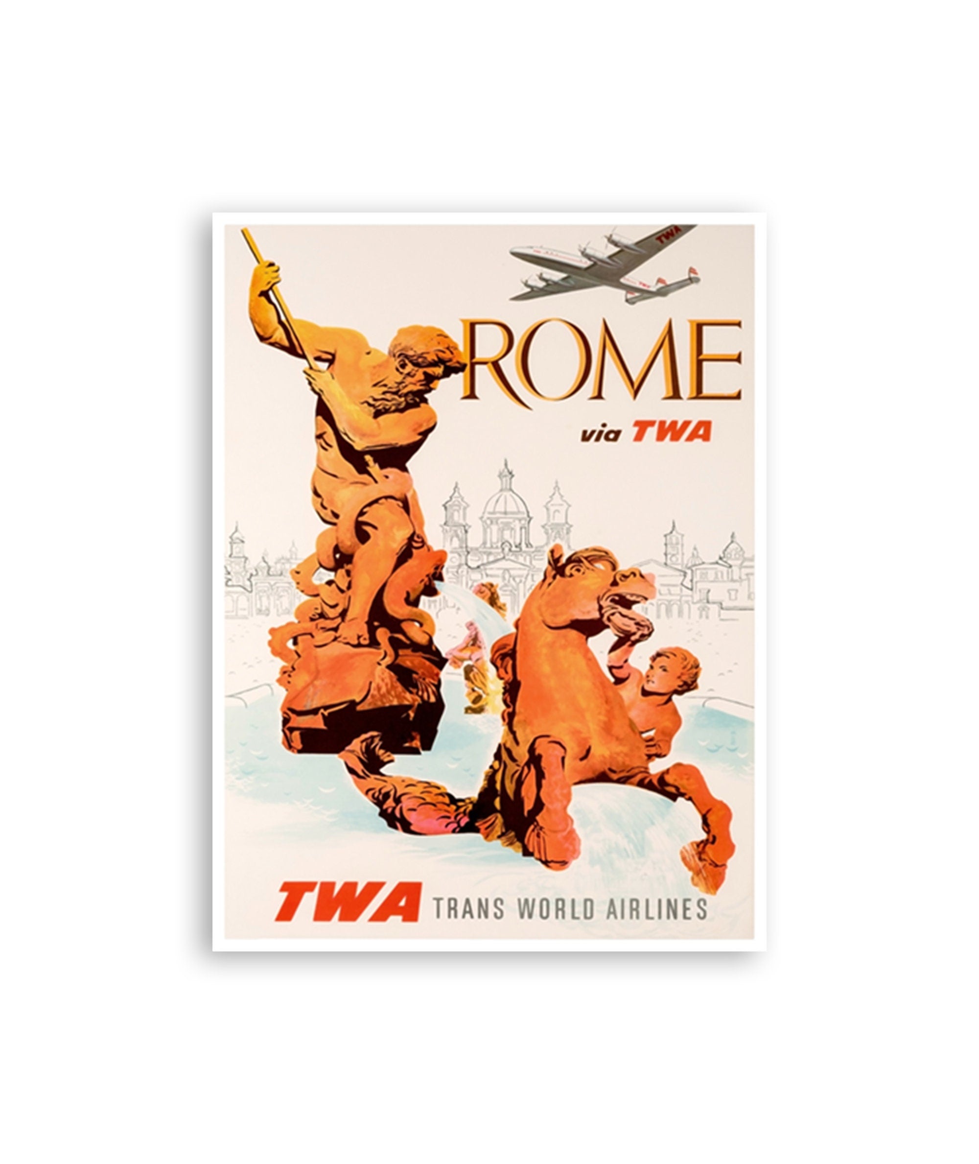 Vintage Rome Art Roman Print Italy Travel Poster Italian Home Decor (XR1939)