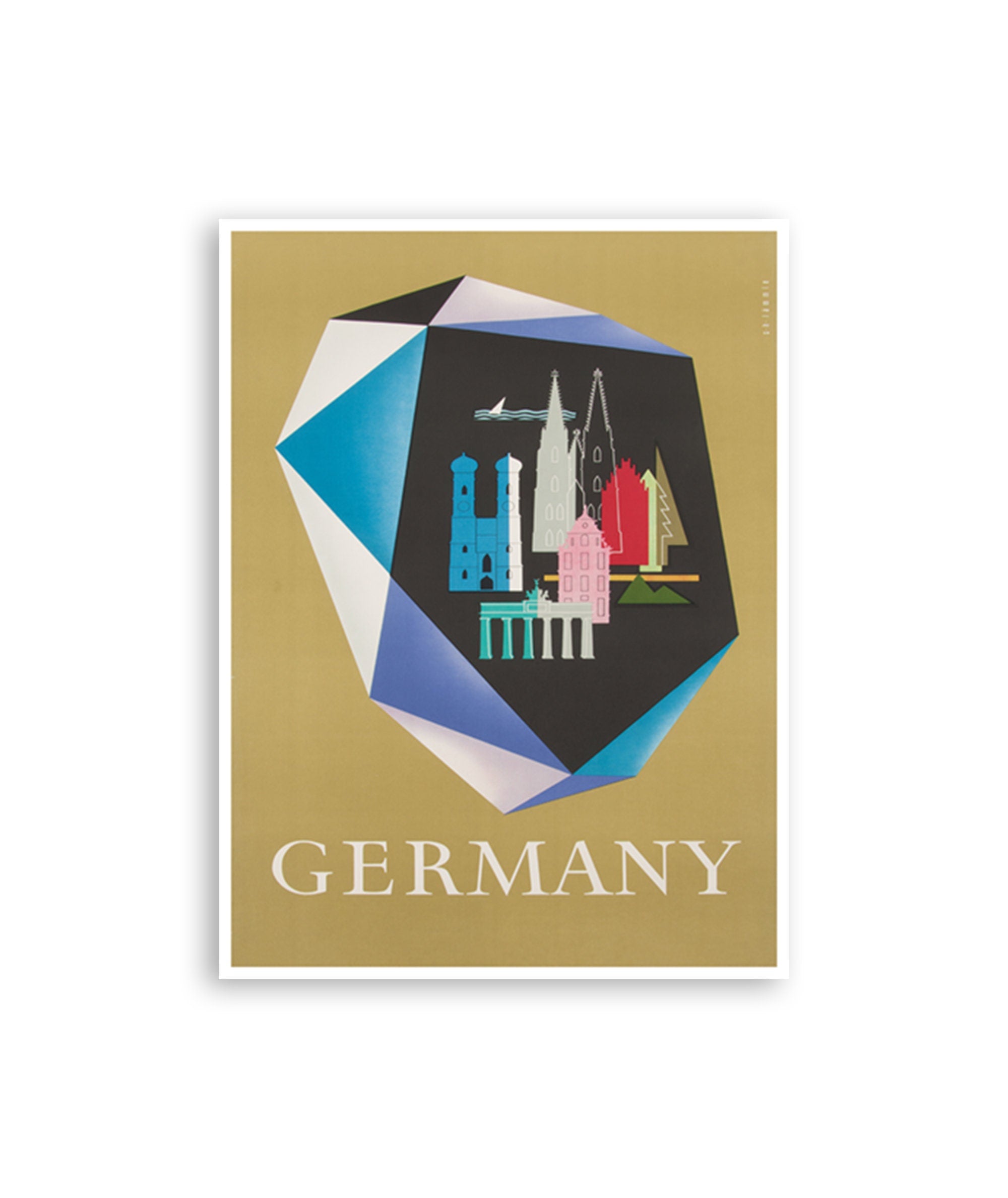 Minimalist Germany Art Vintage German Travel Poster Print Home Decor (XR3322)