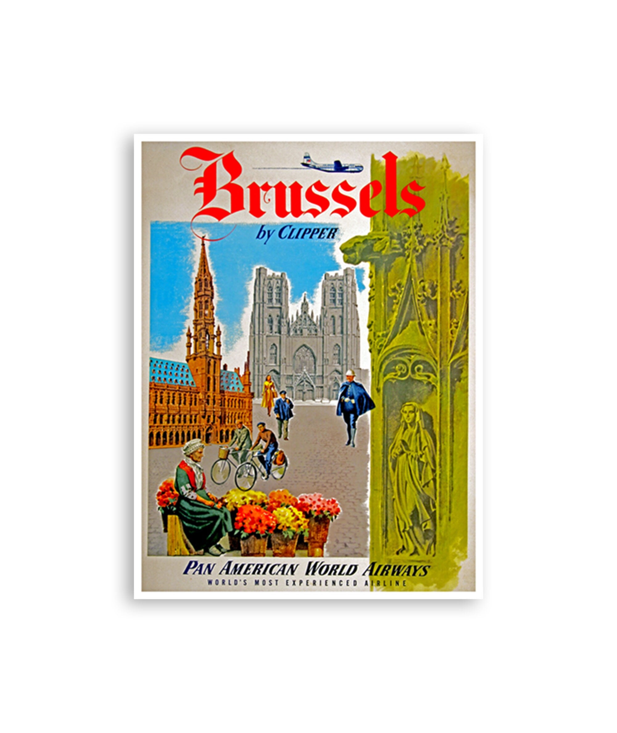 Belgium Travel Poster Brussels Wall Art Print (ZT294)
