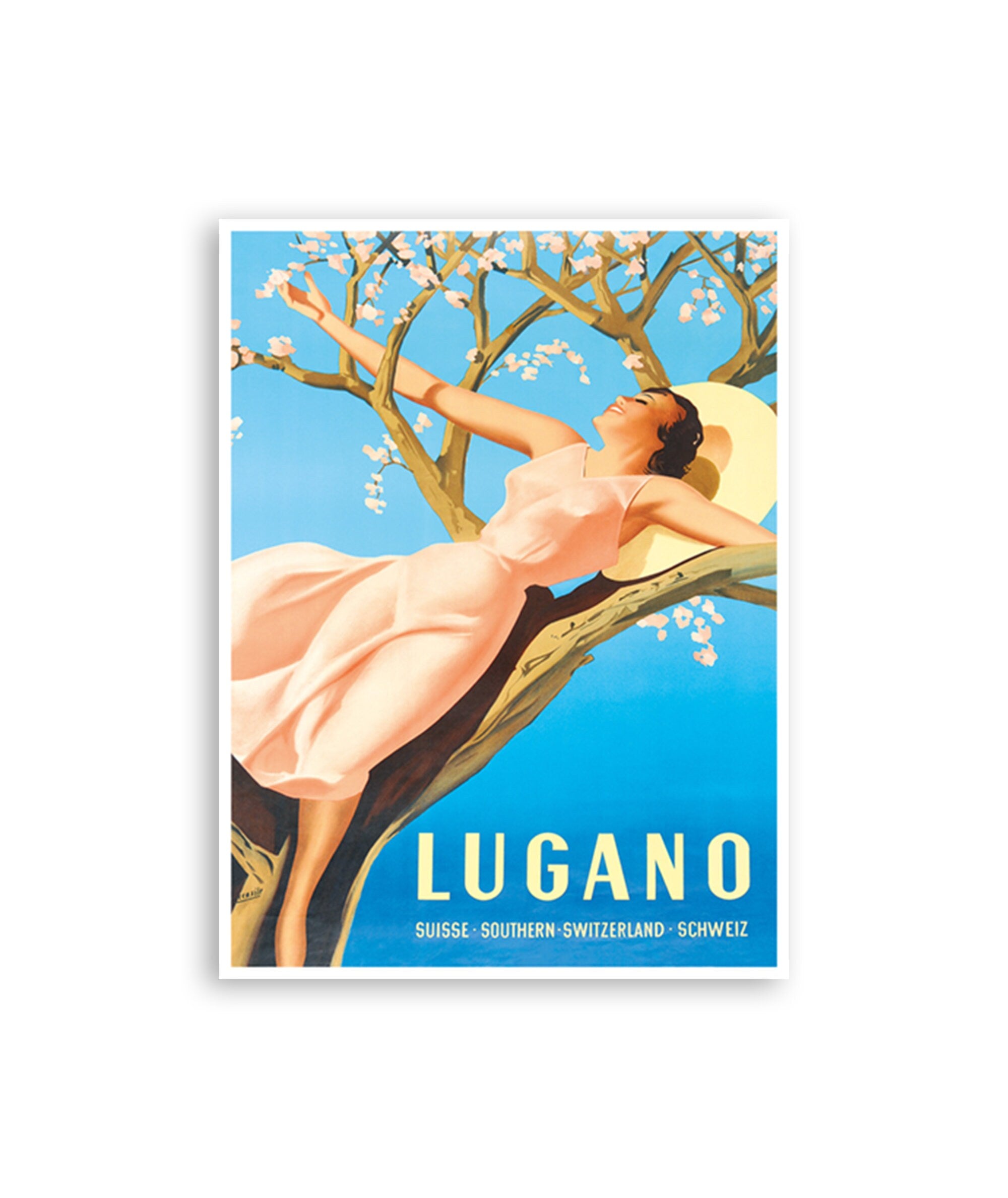 Switzerland Travel Art Print Lugano Vintage Home Decor Poster (XR2679)