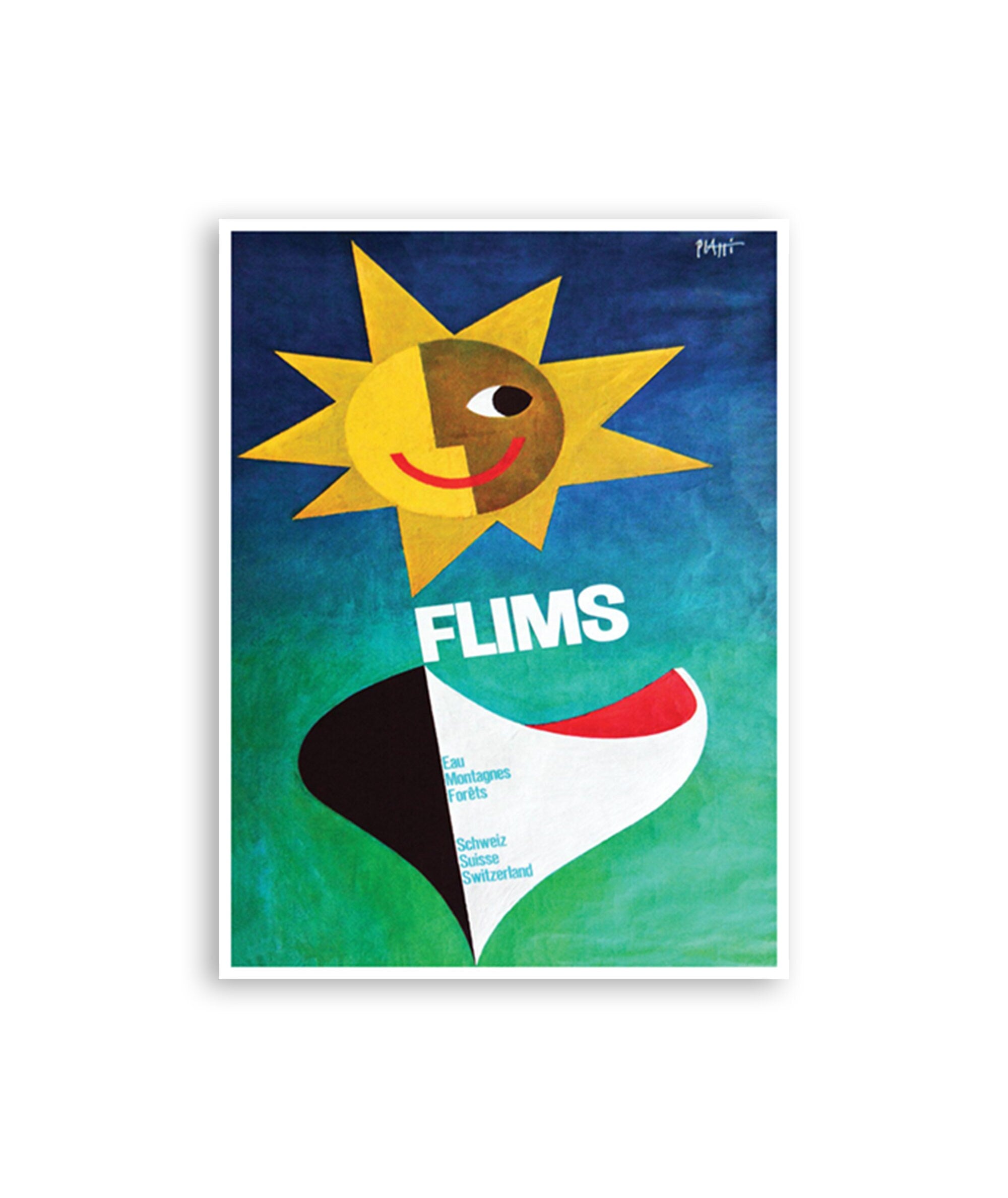 Vintage Flims Art Switzerland Travel Poster Sports Print (H1148)