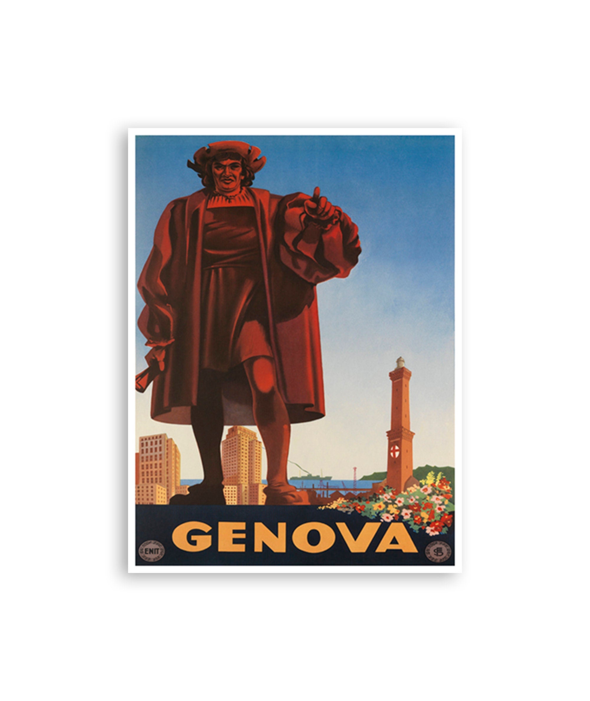 Genoa Italy Art Retro Poster Italian Art Travel Poster Wall Art Print (XR2921)