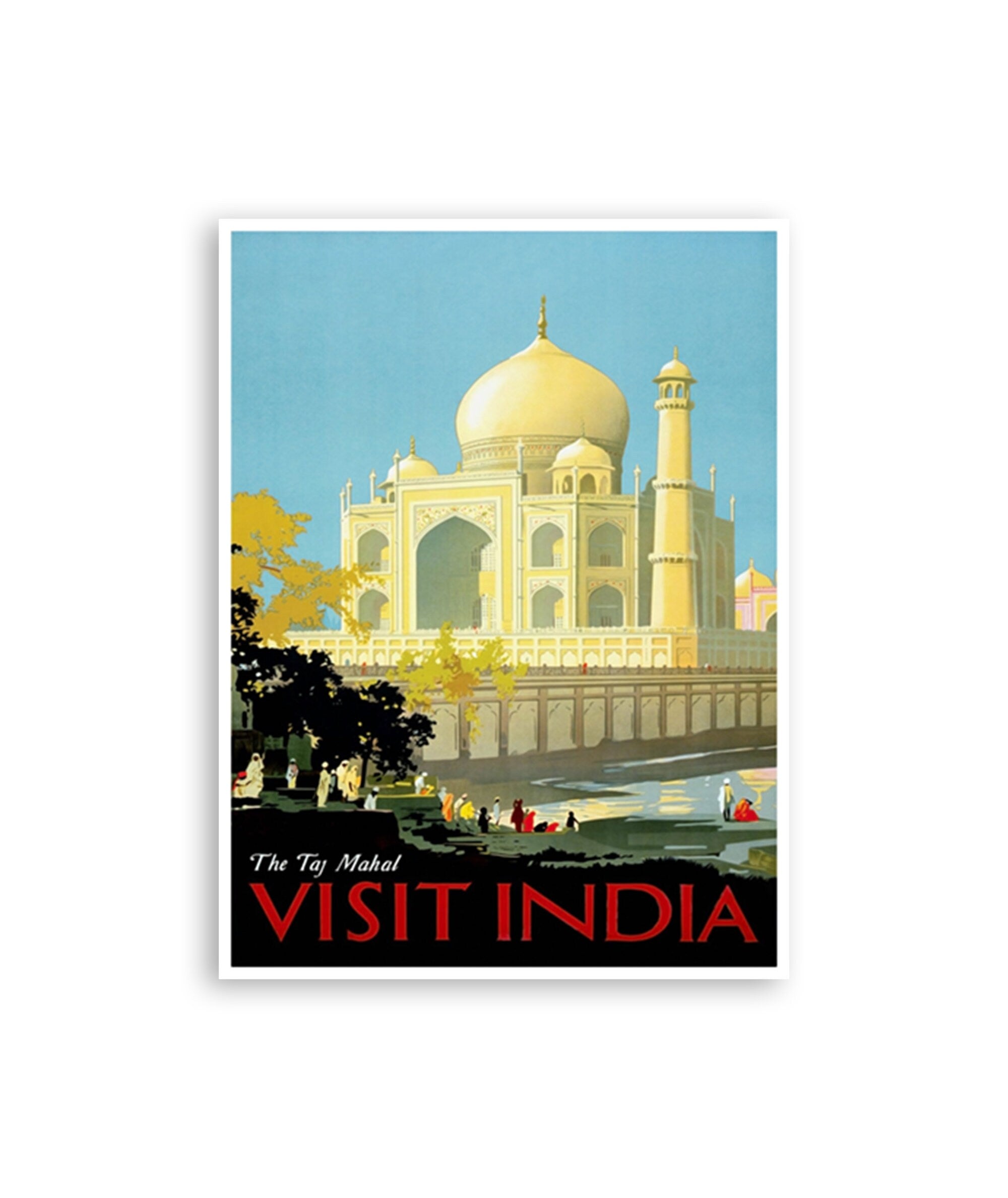 Taj Mahal India Art Home Decor Travel Poster Print Vintage (ZT226)