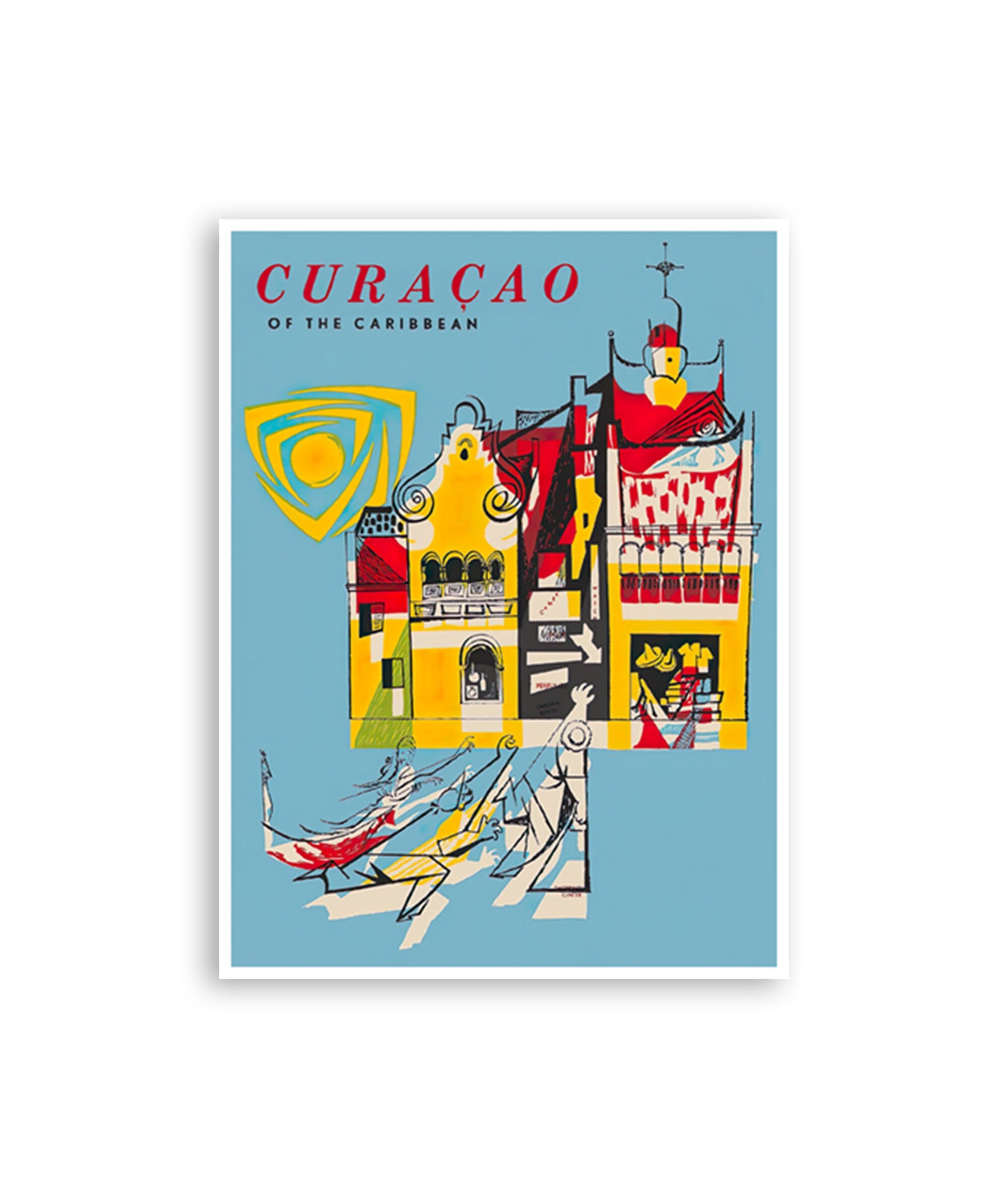 Curacao Travel Art Caribbean Poster Curacao Print (H1249)