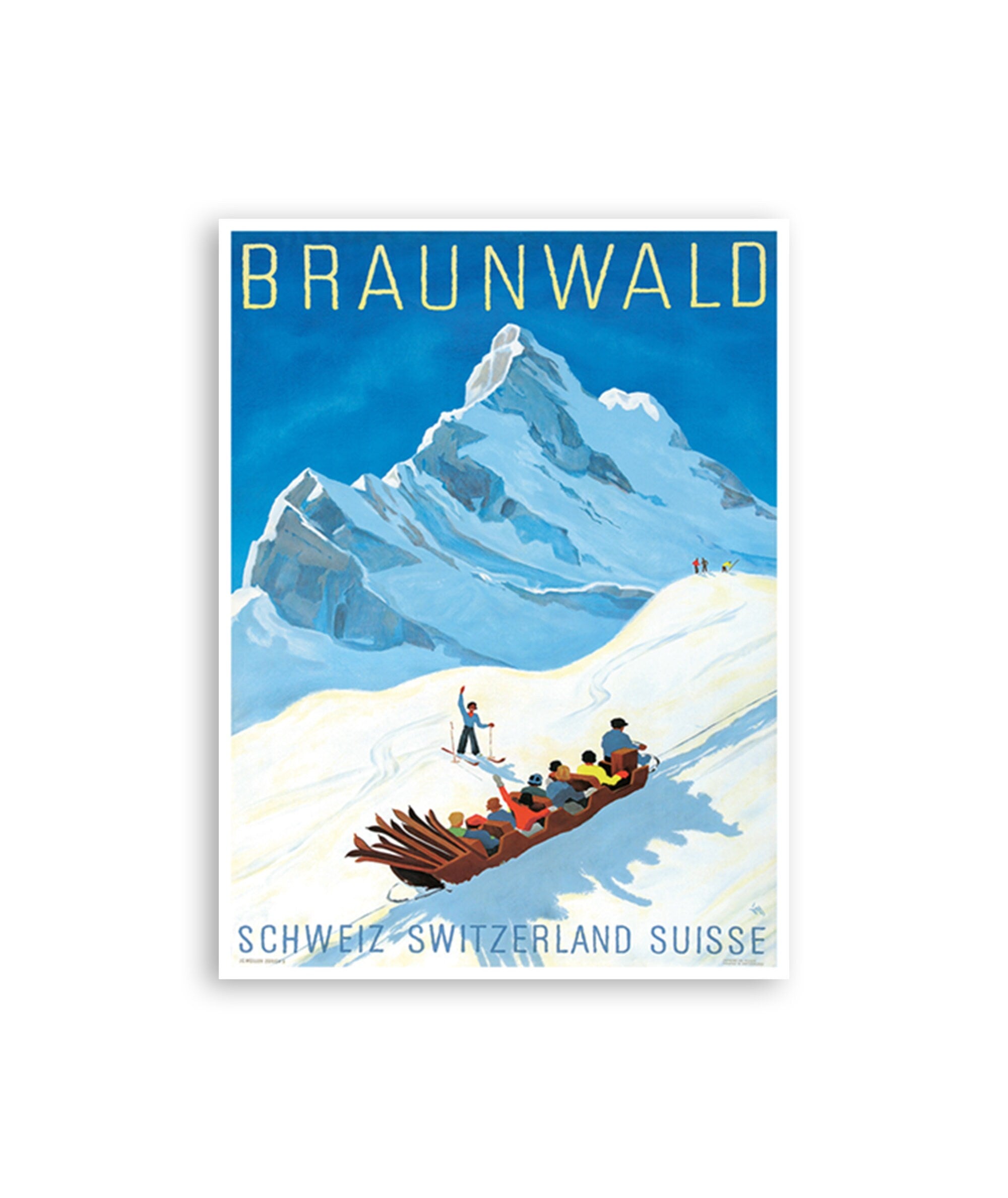 Braunwald Switzerland Art Swiss Travel Poster Vintage Ski Print (H820)