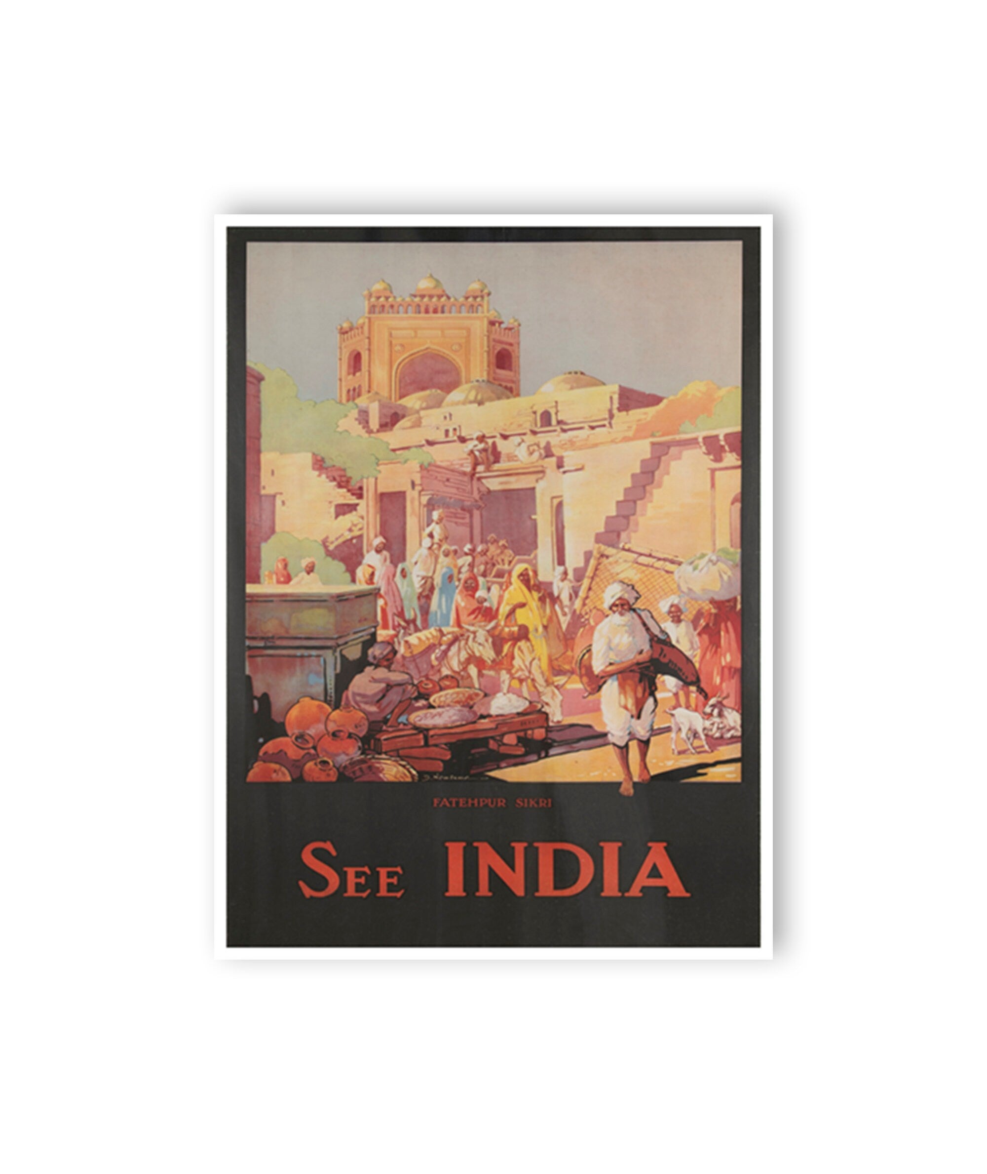 Fatehpur Sikri Art India Travel Poster Vintage India Print (XR3805)