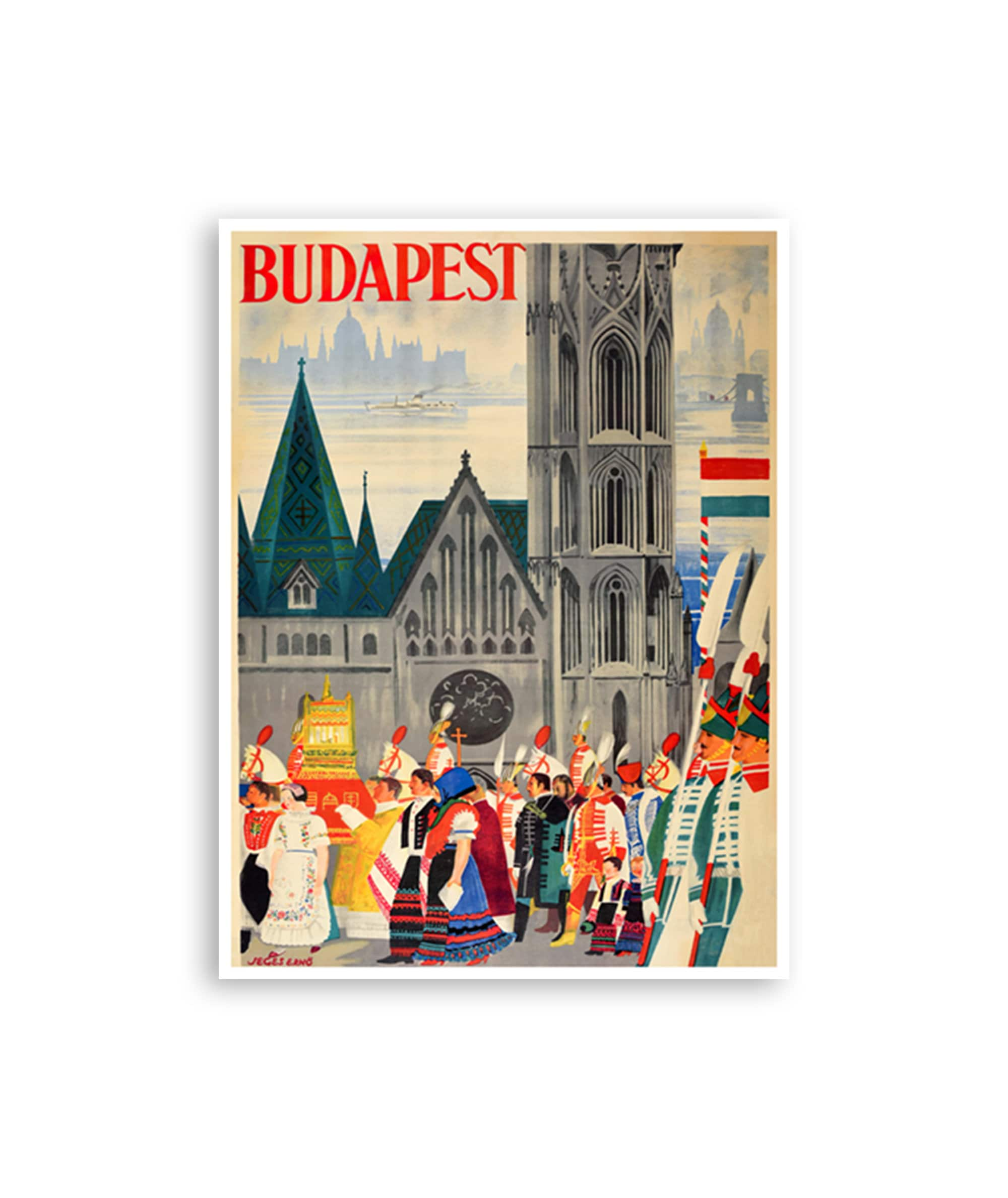 Vintage Budapest Poster Hungary Travel Art Print (H1217)