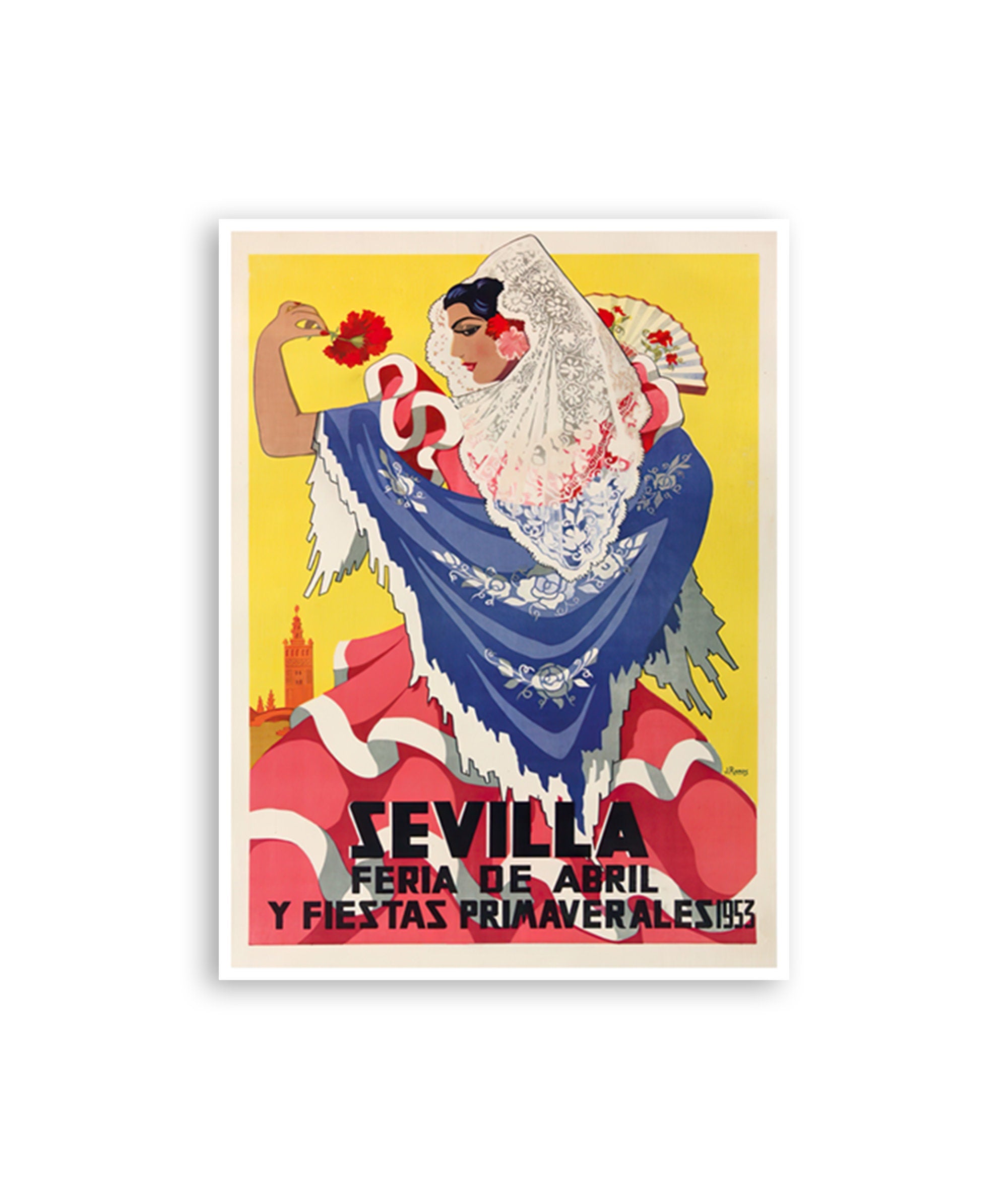 Vintage Seville Art Spain Travel Poster Spanish Decor Print (XR4191)