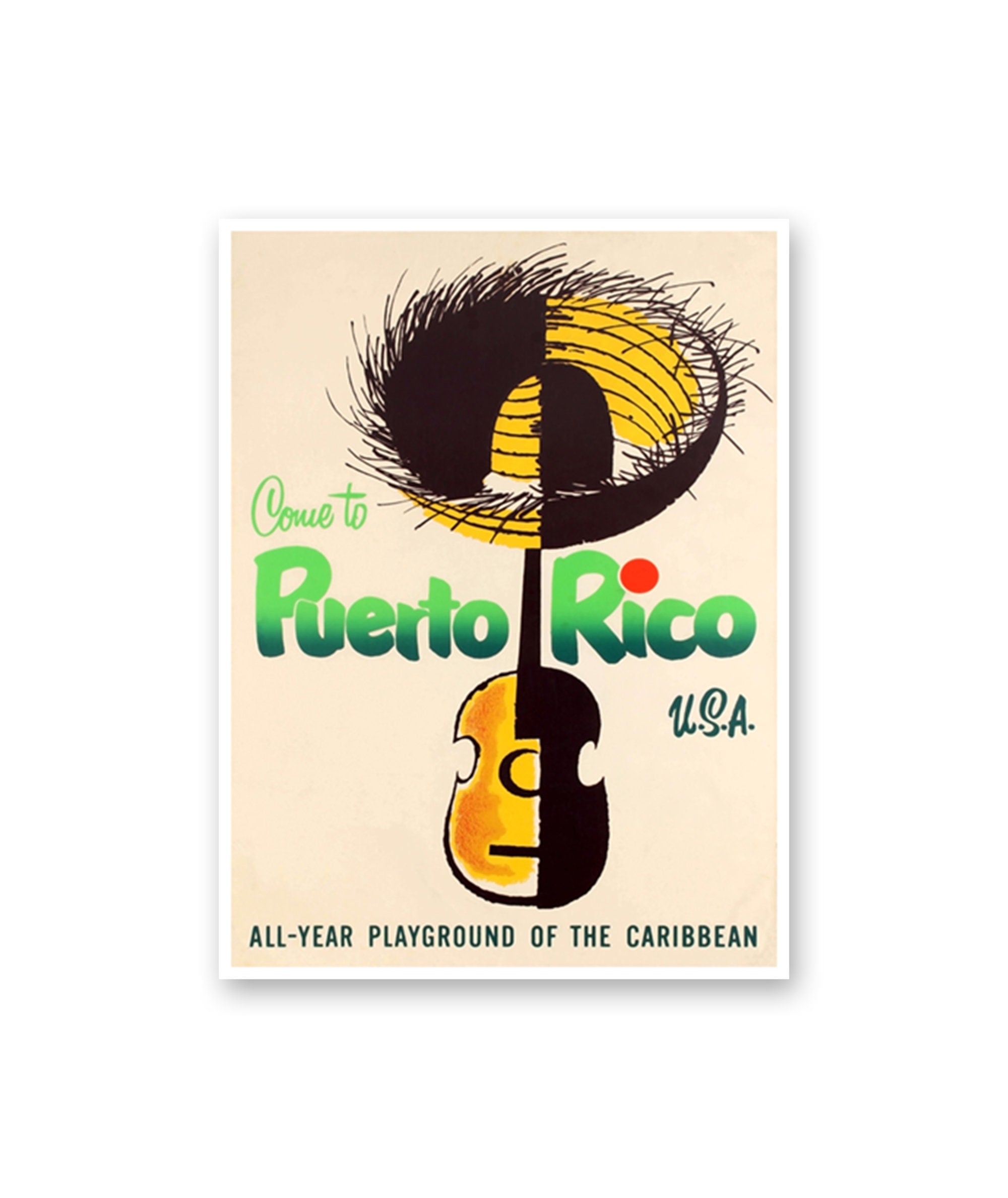 Vintage Puerto Rico Art Puerto Rican Print Travel Poster Home Decor (XR1763)