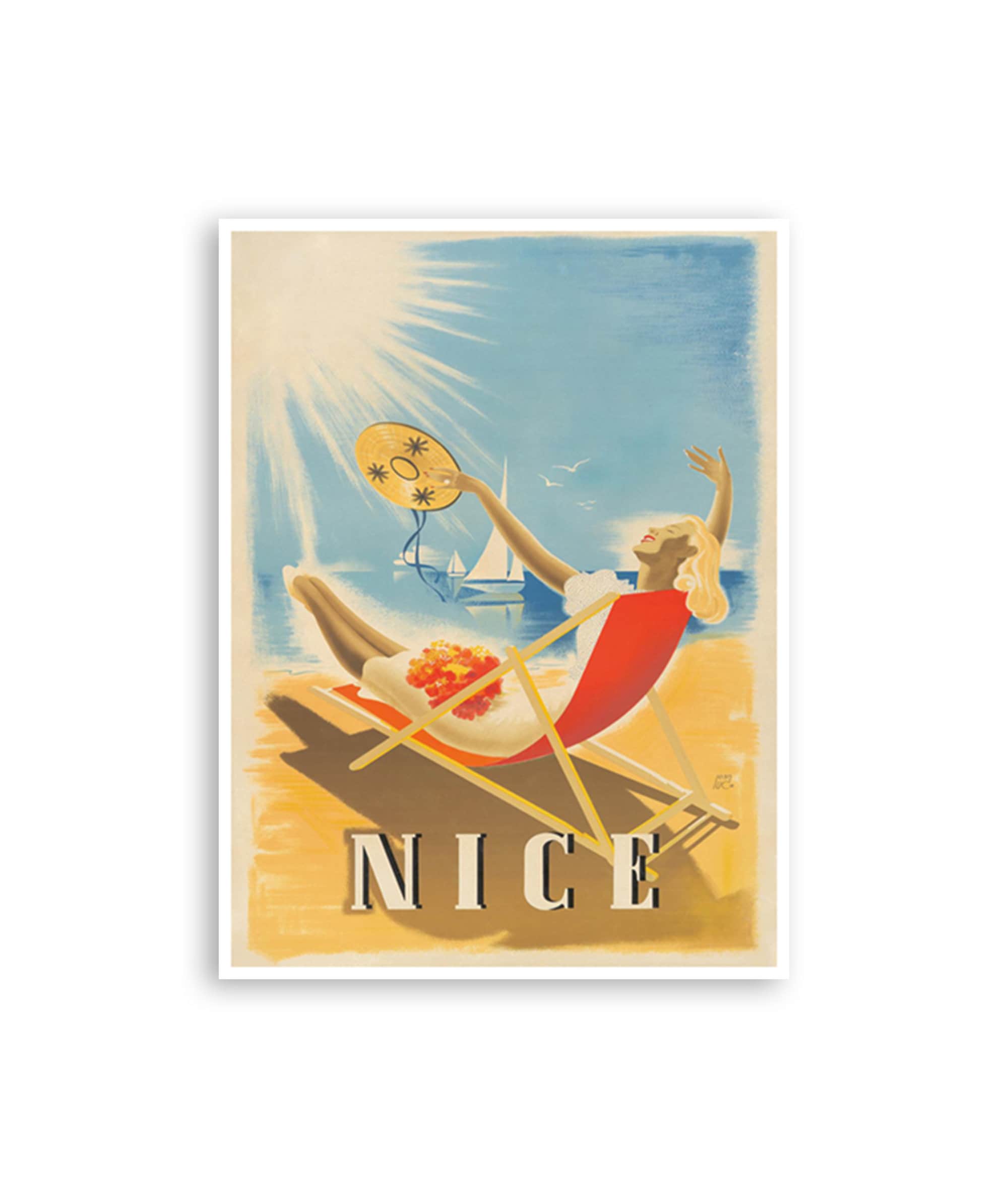Vintage Nice France Print French Travel Poster Art (XR3737)