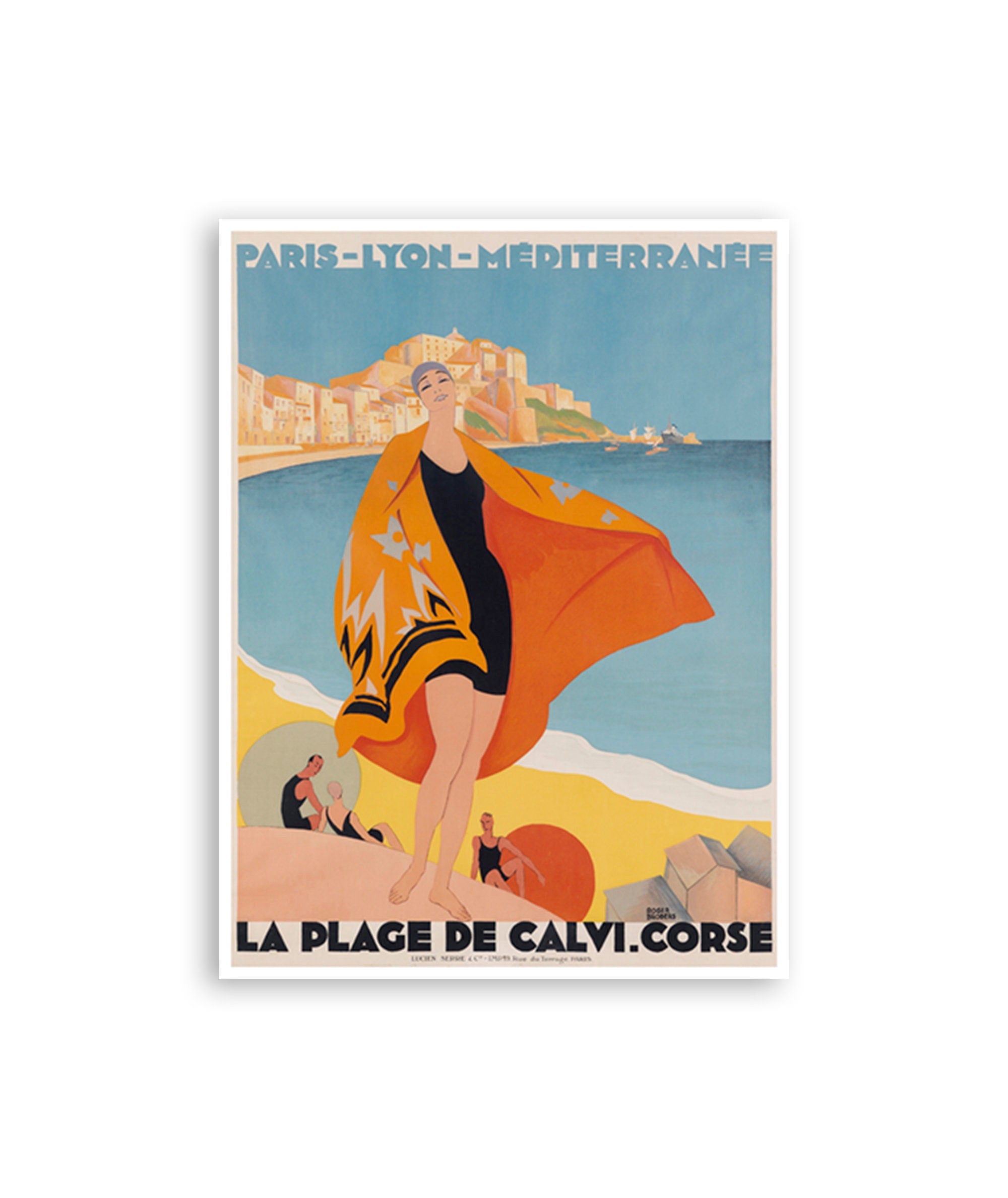 Vintage Calvi Print France Travel Poster Vintage French Art (H876)
