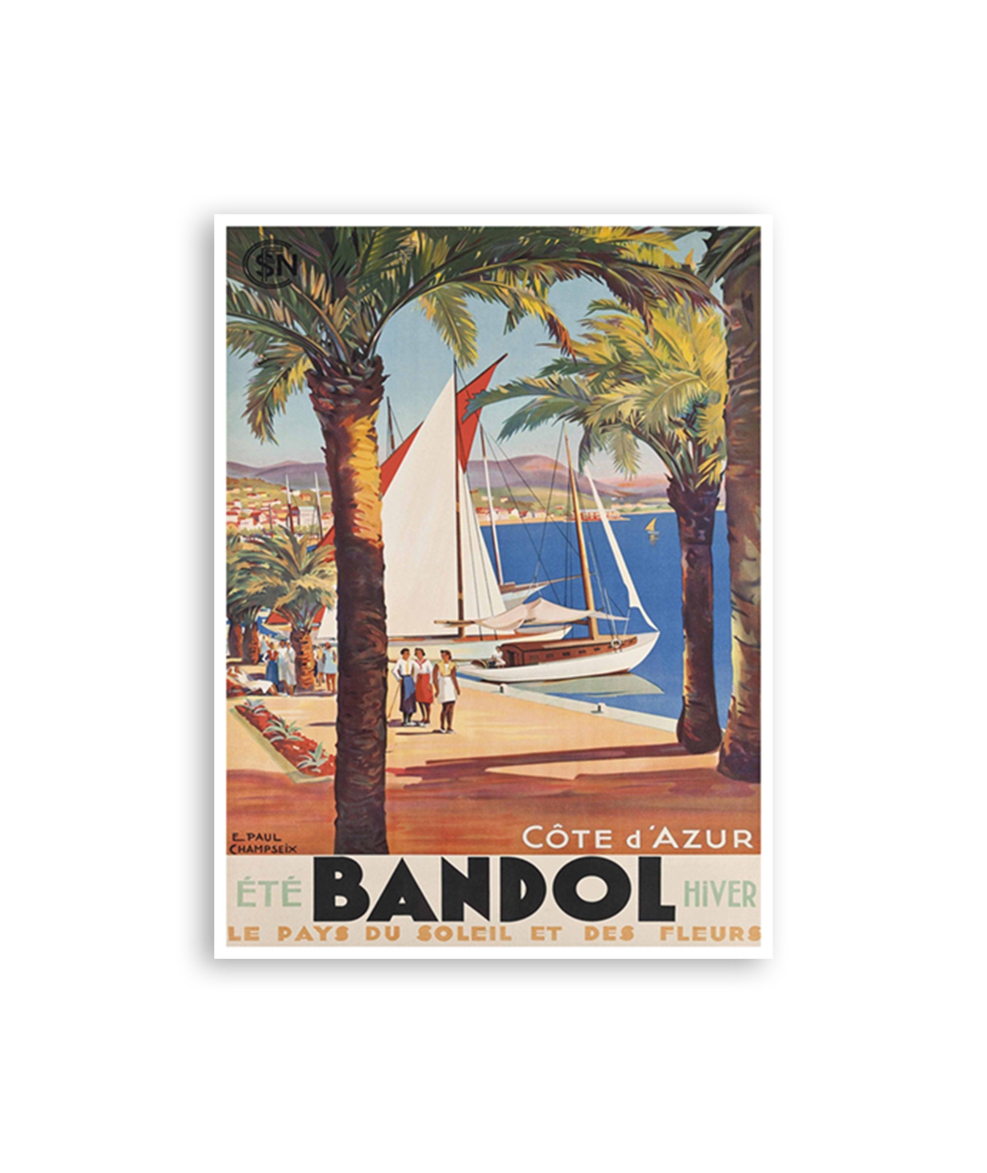 Vintage Bandol Art France Travel Poster Vintage French Print (H784)