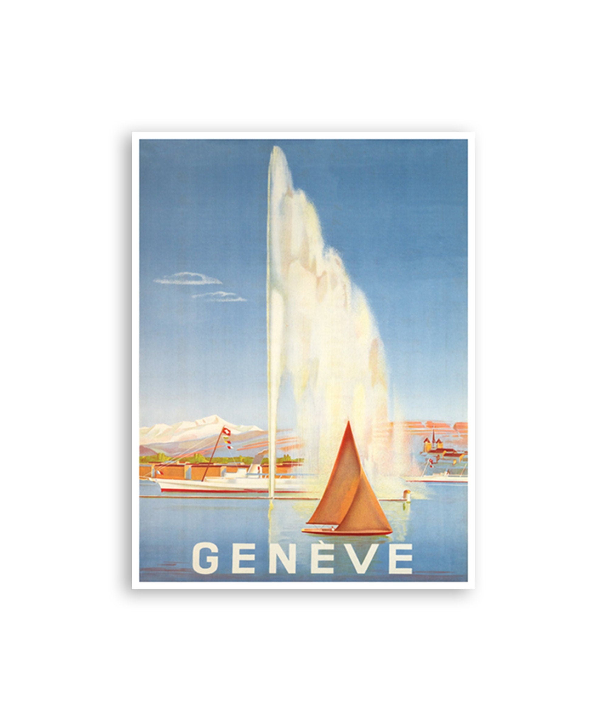 Geneva Art Switzerland Print Travel Poster Europe Decor Vintage Print (H1111)