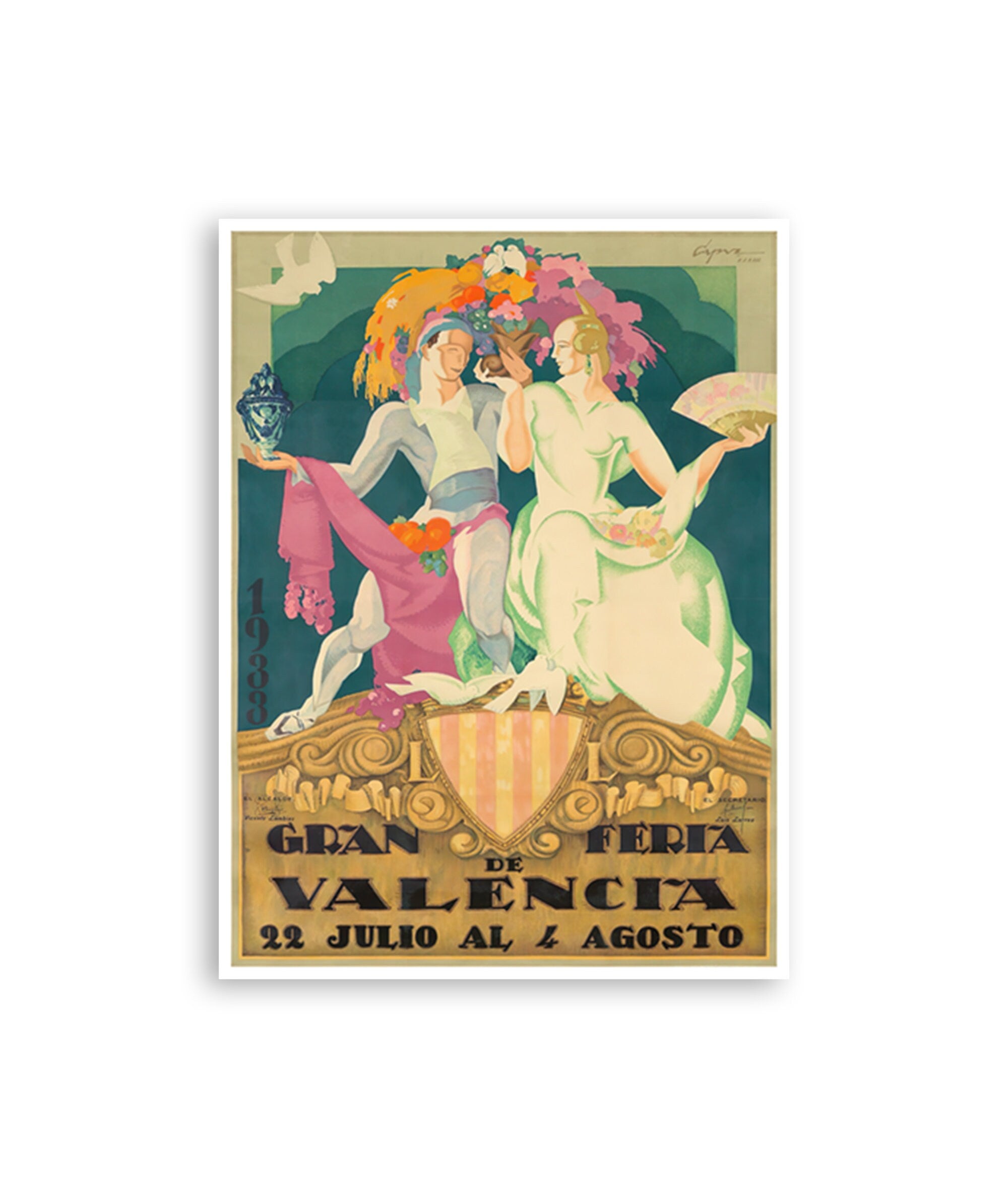 Valencia Spain Art Vintage Spanish Print Festival Travel Poster (XR4020)