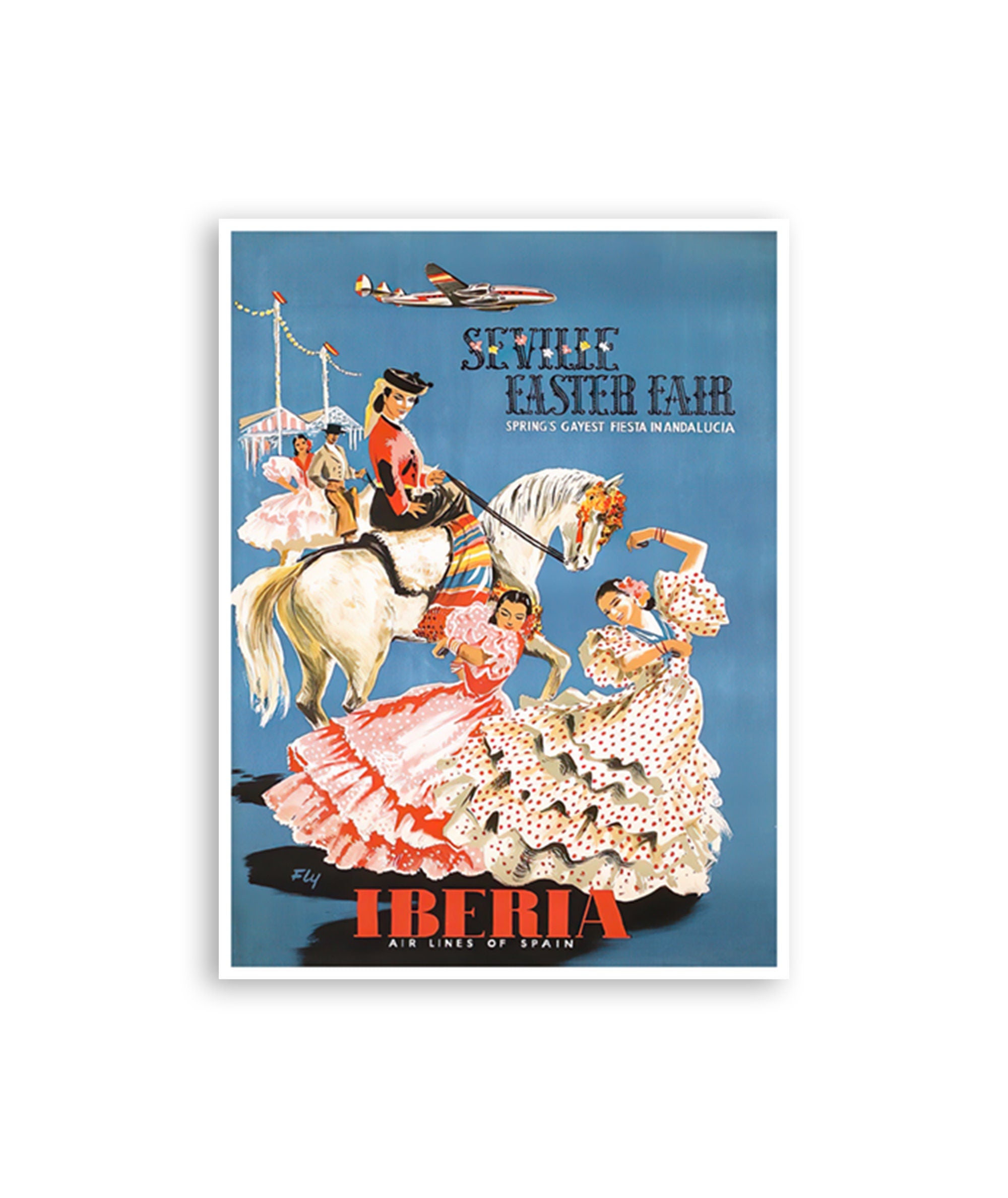 Vintage Seville Art Spain Travel Poster Andalusia Print (H1283)