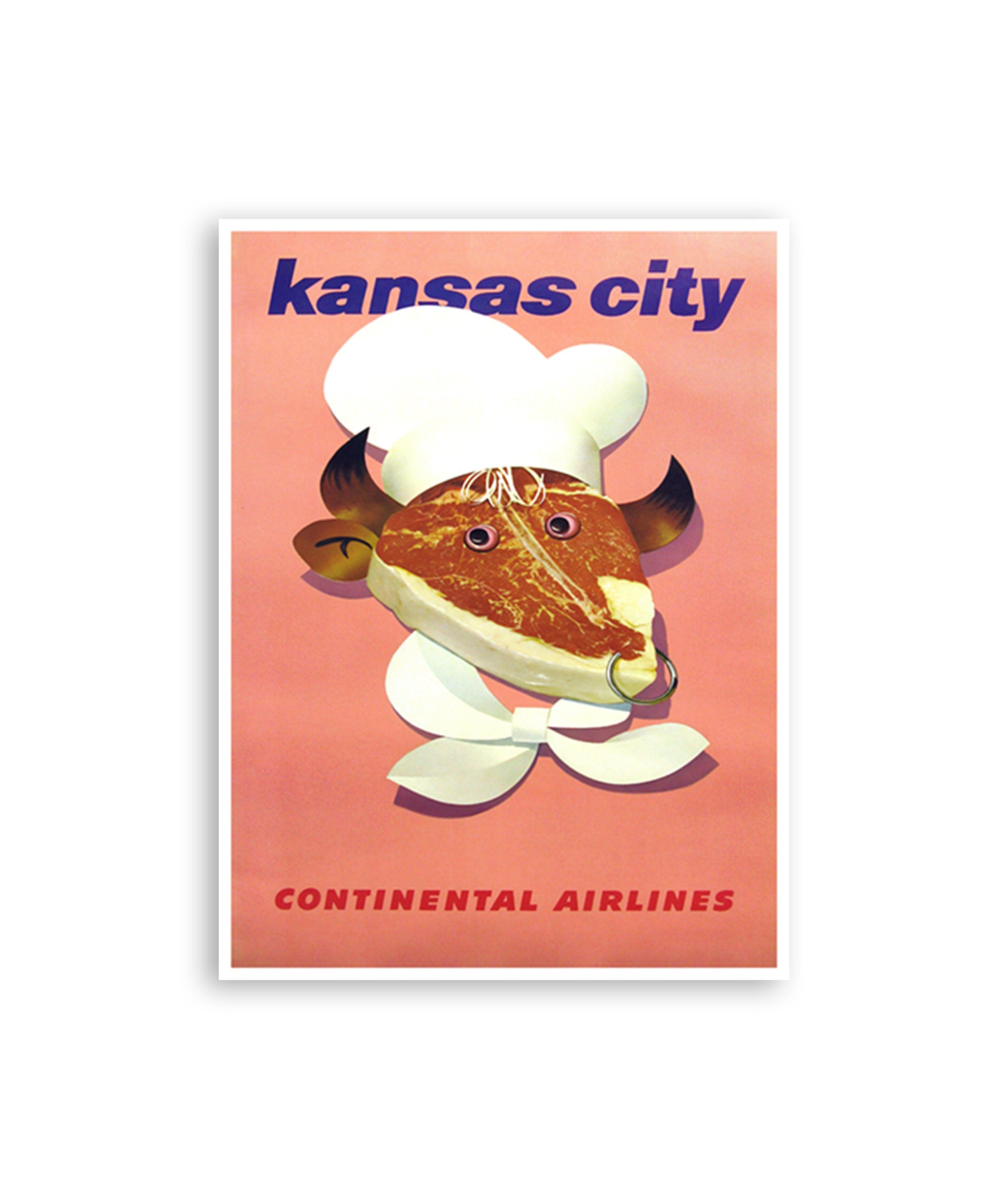 Kansas City Art Vintage Missouri Print BQQ Chef Poster (H1277)