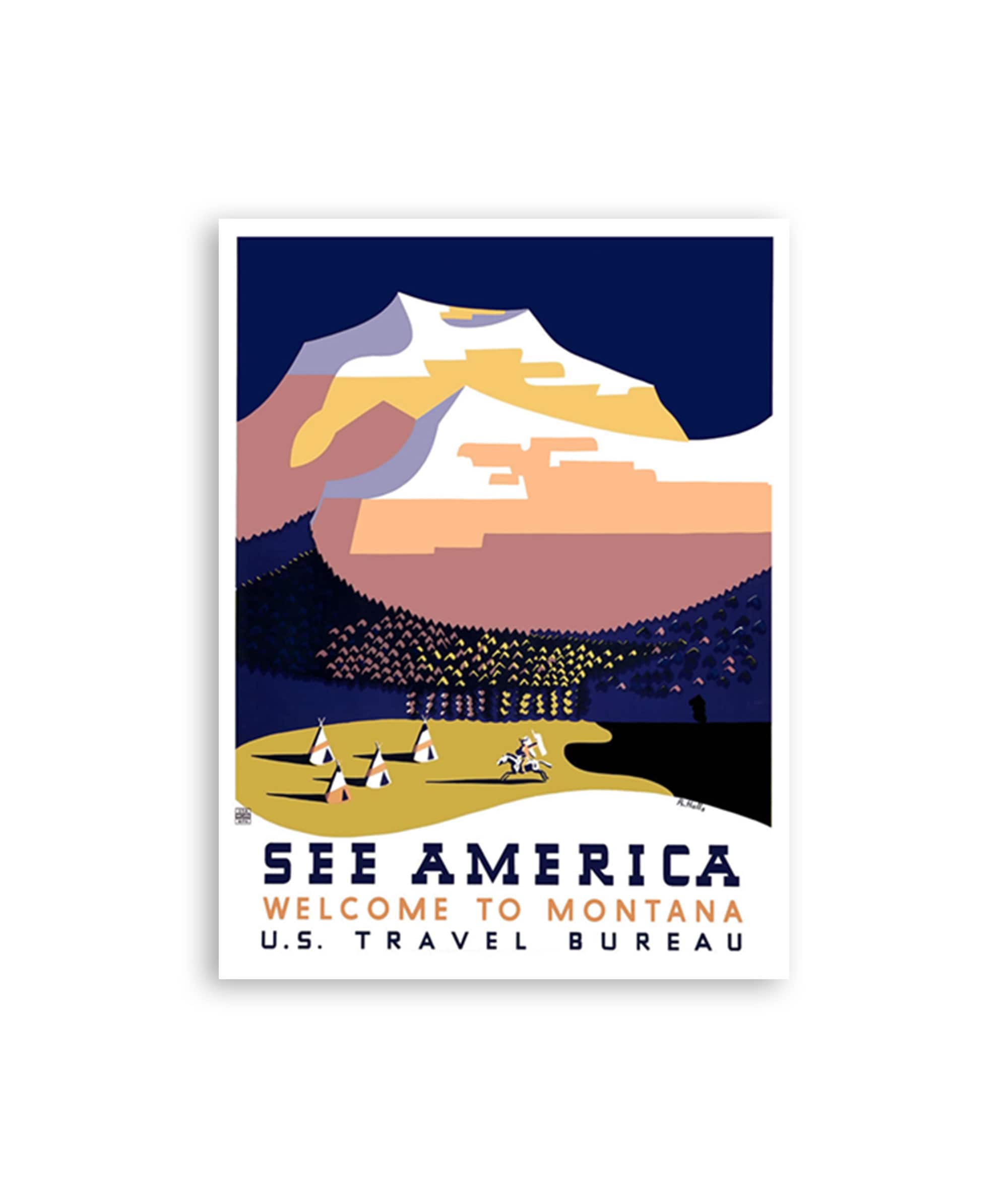 Vintage Montana Poster See America Travel Art Print (H1149)
