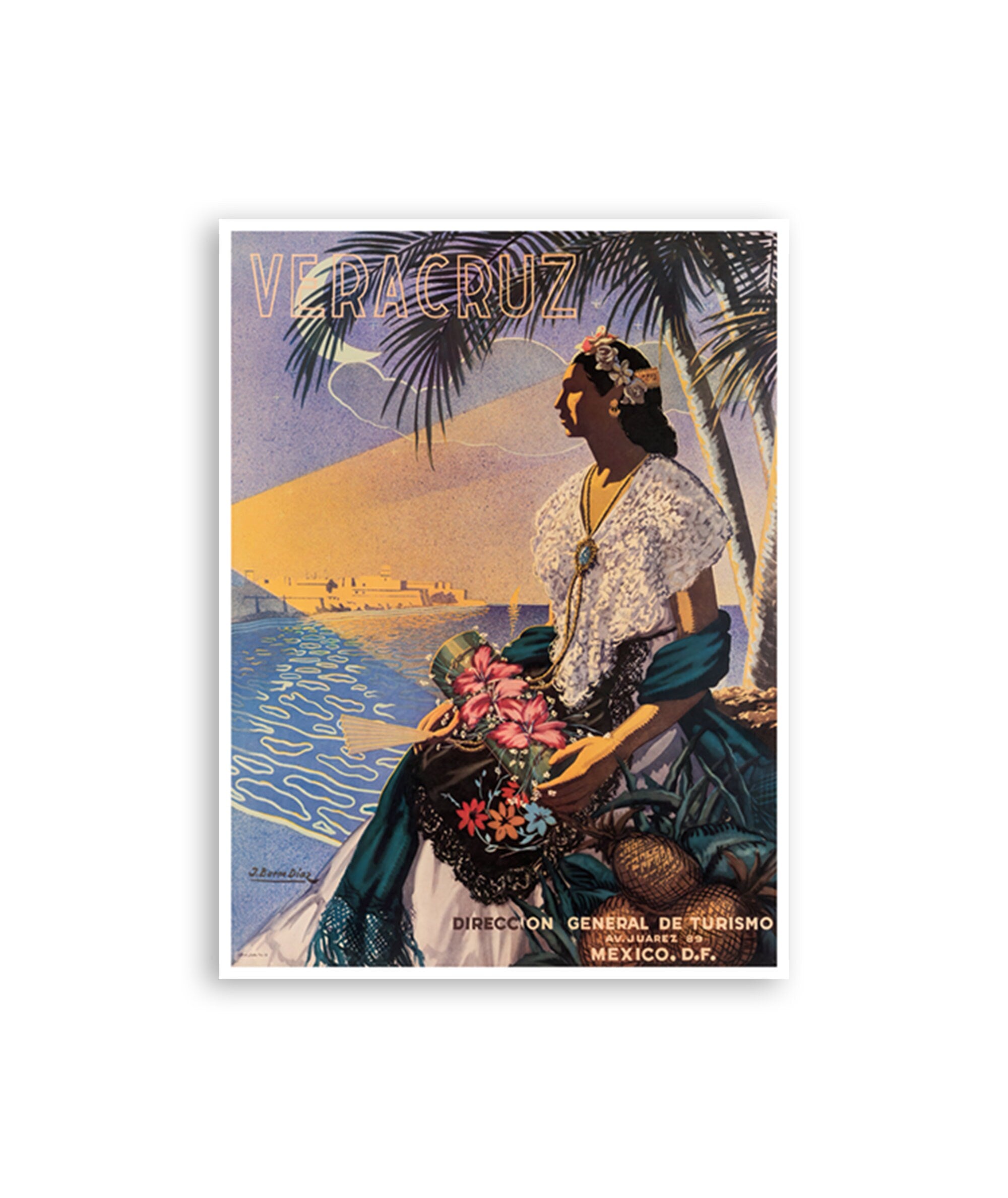 Veracruz Poster Mexican Wall Art Mexico Travel Poster Print (H1332)