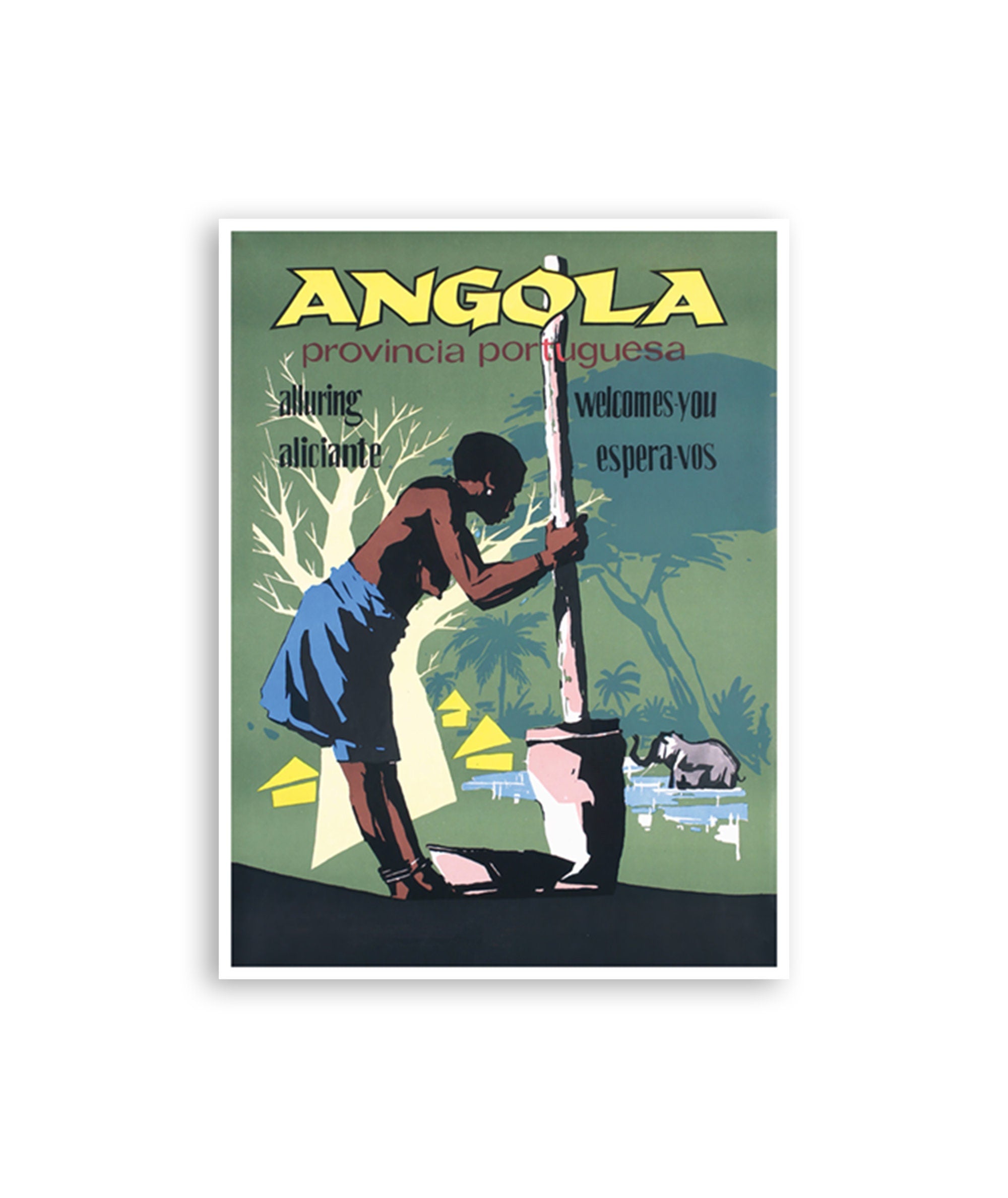 Vintage Angola Art African Print Africa Travel Poster (XR4316)