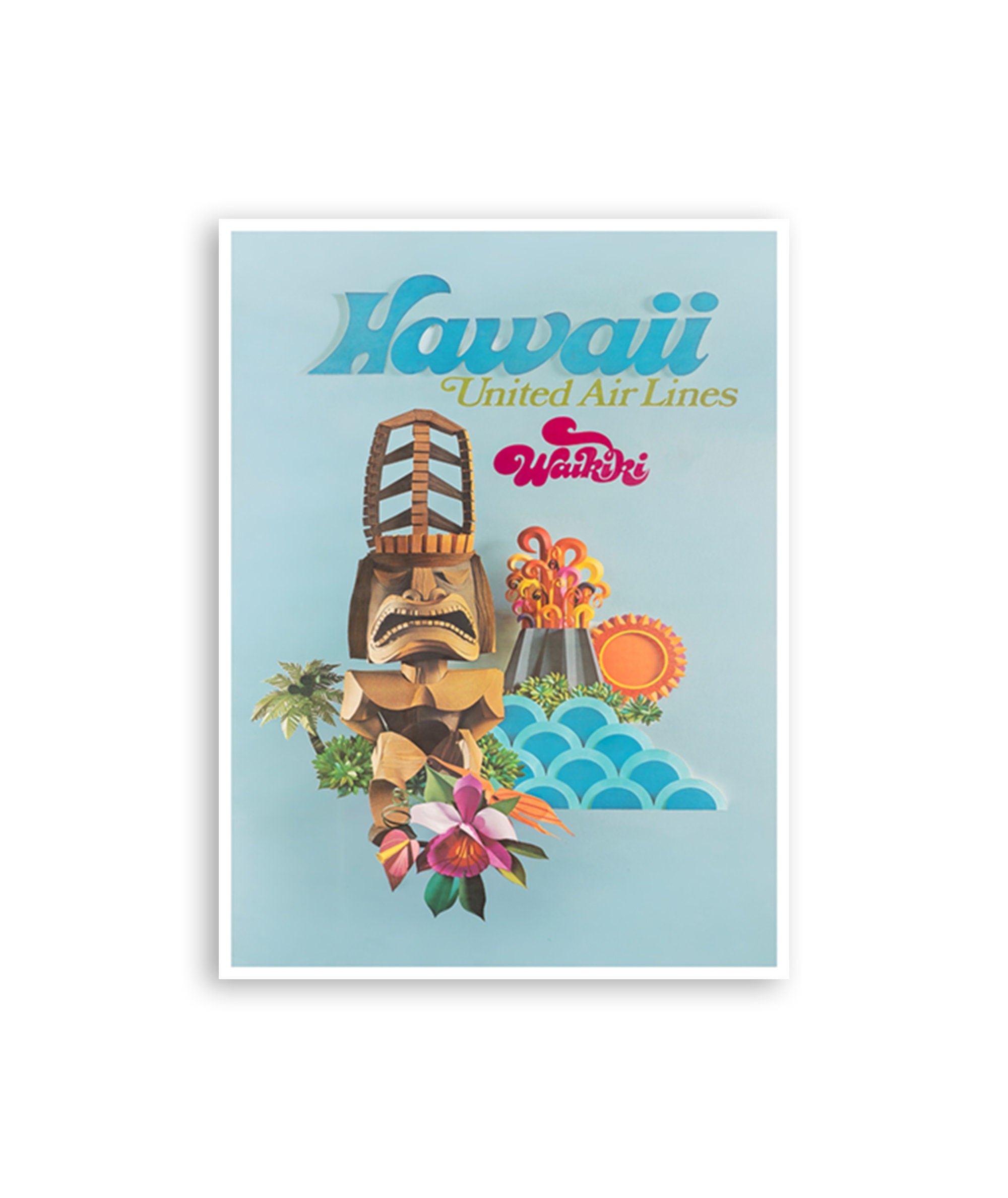 Waikiki Poster Hawaii Travel Art Hawaiian Decor Print (H1339)