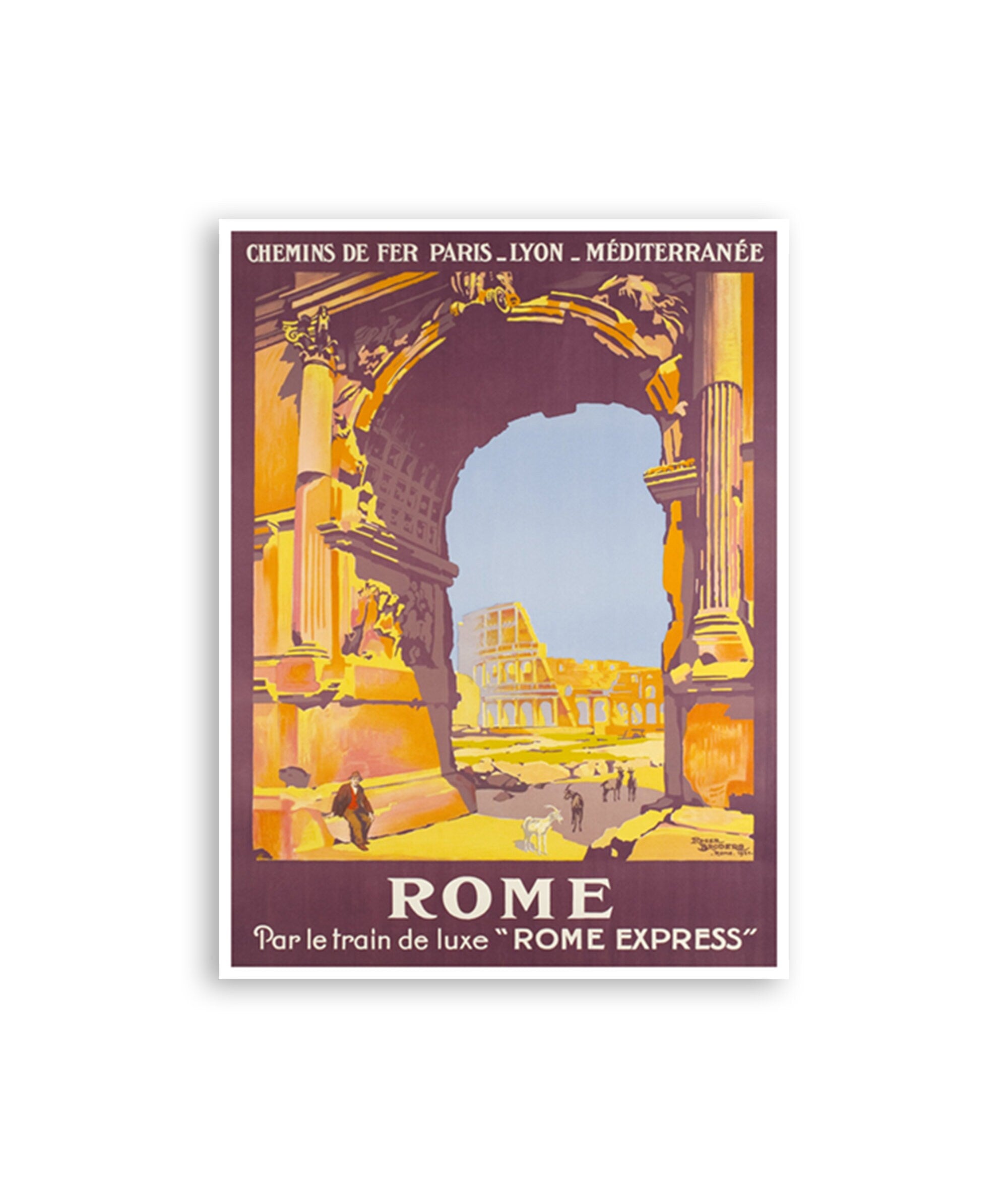 Rome Travel Poster Roman Art Italy Travel Print Italian Decor (XR3918)