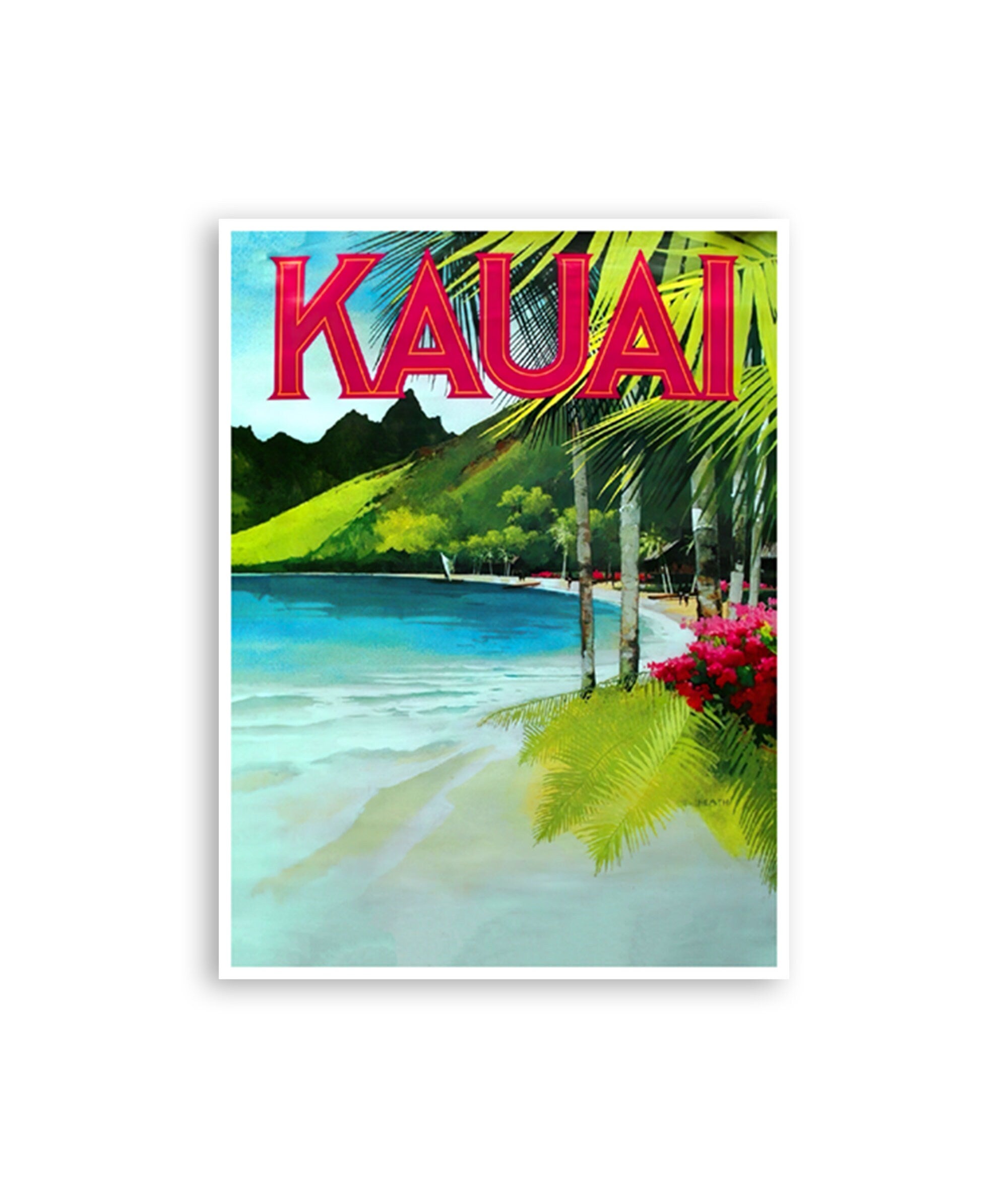 Kauai Art Hawaii Travel Poster Hawaiian Print (H1342)