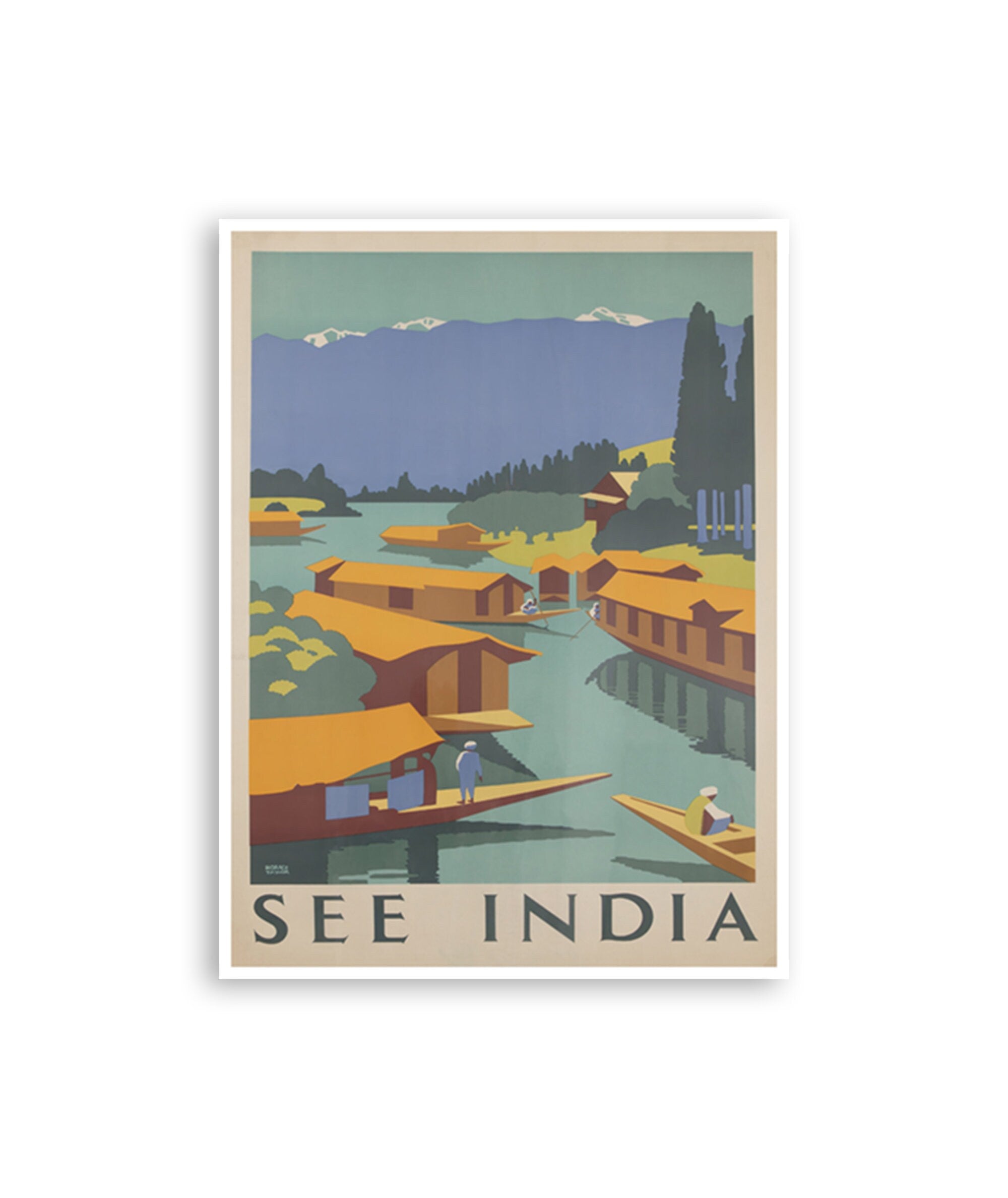 Travel Poster India Art Print Retro (TR120)