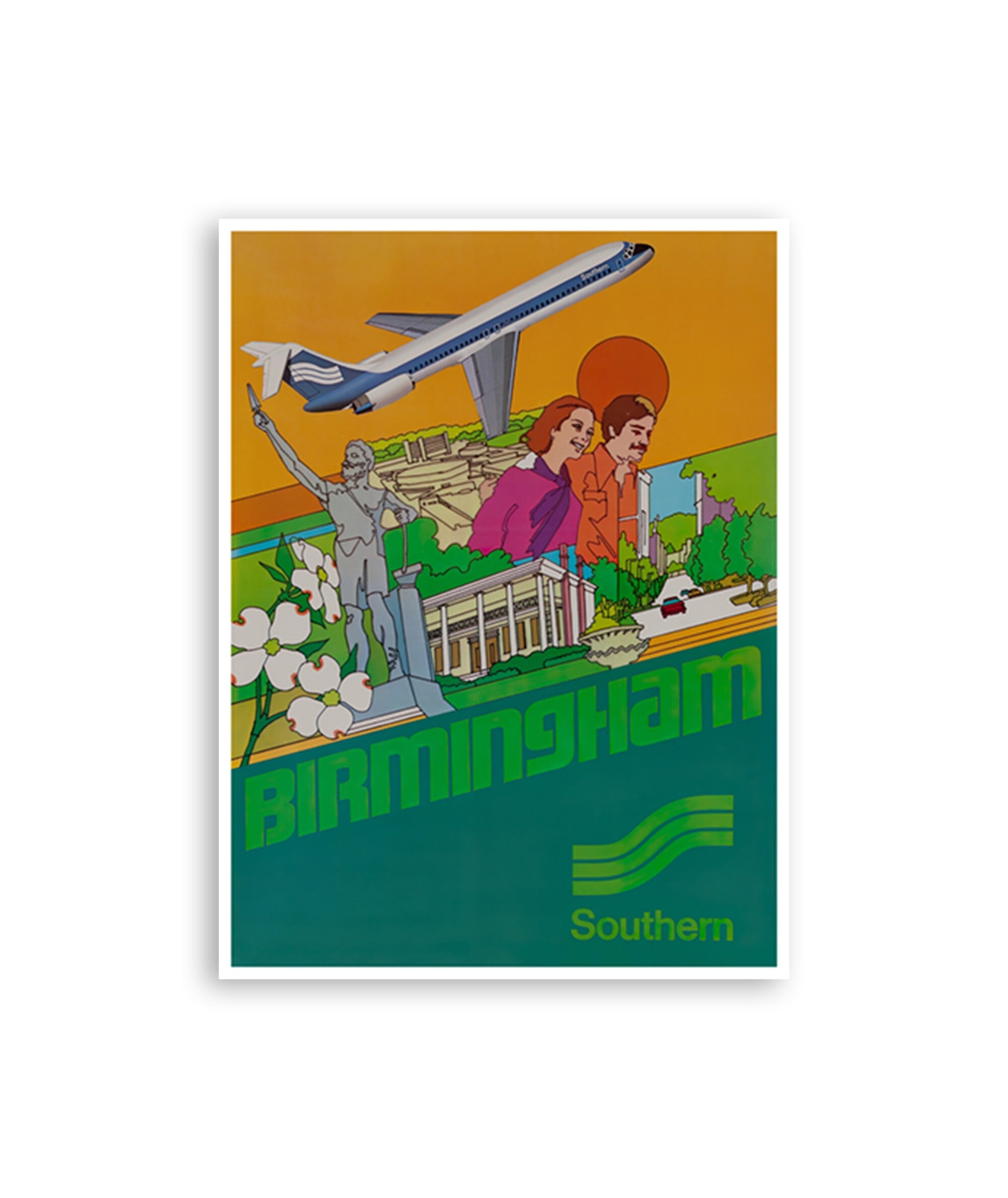 Birmingham Art Alabama Travel Poster Print Vintage Home Decor (H1351)