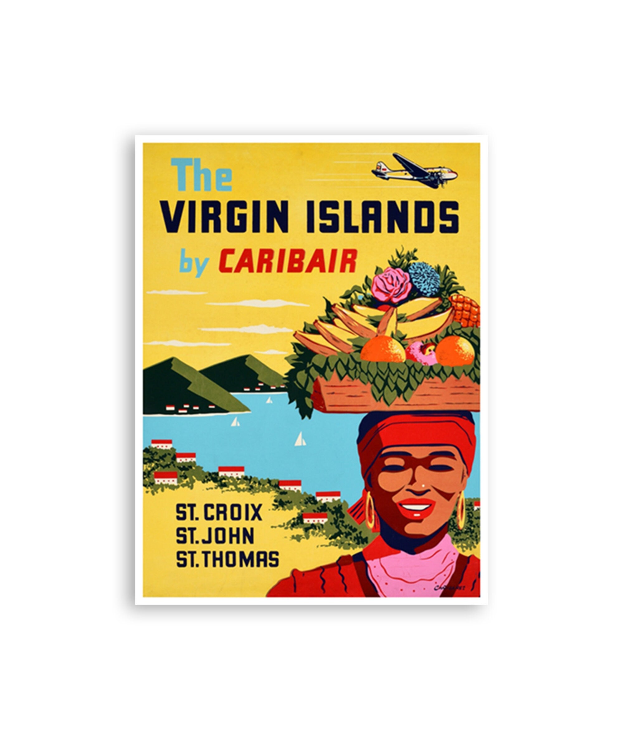 Virgin Islands Art St Croix Travel Poster St John Print St Thomas Island (XR3528)