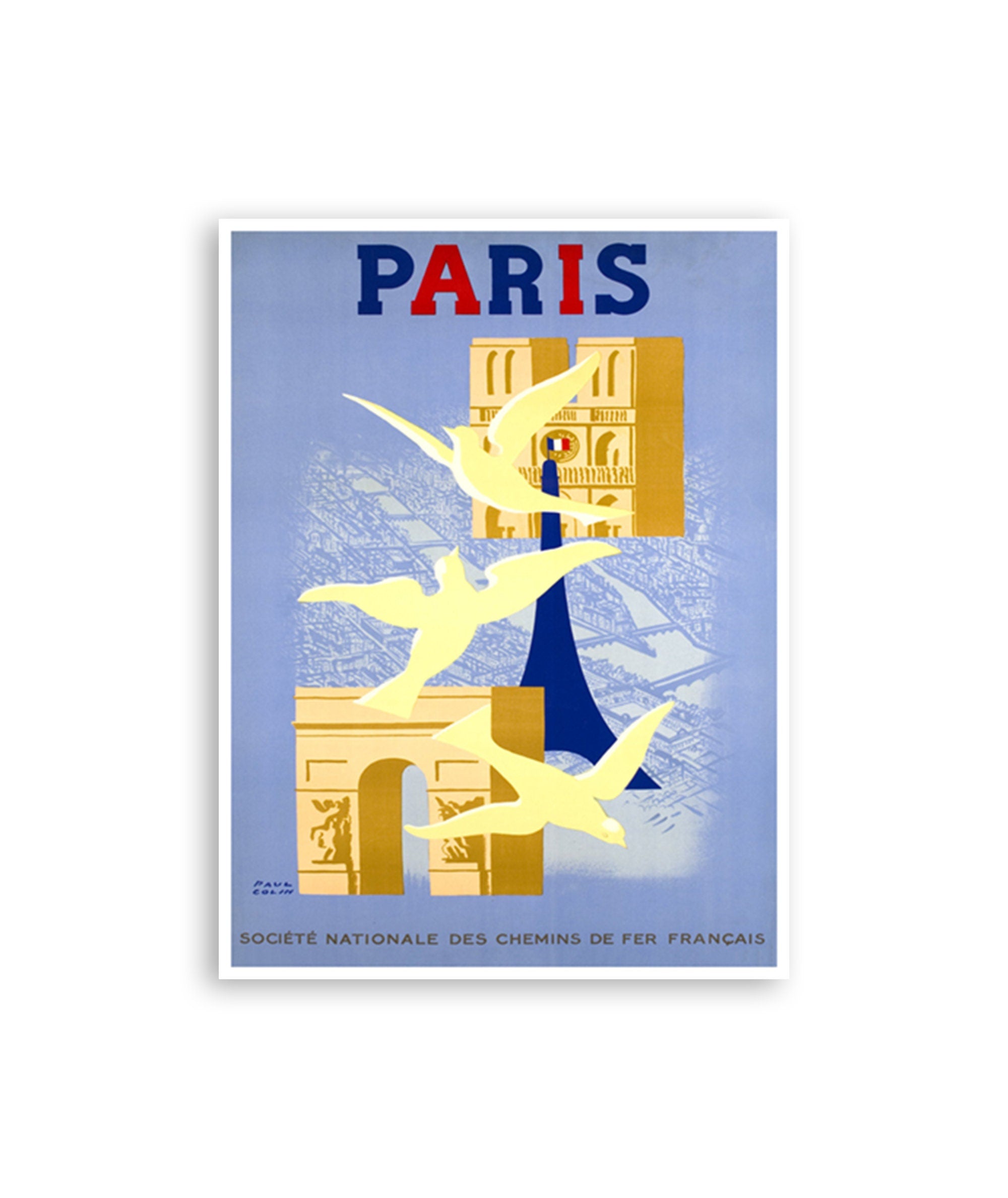 Paris Travel Poster French Decor France Art Print (XR3784)