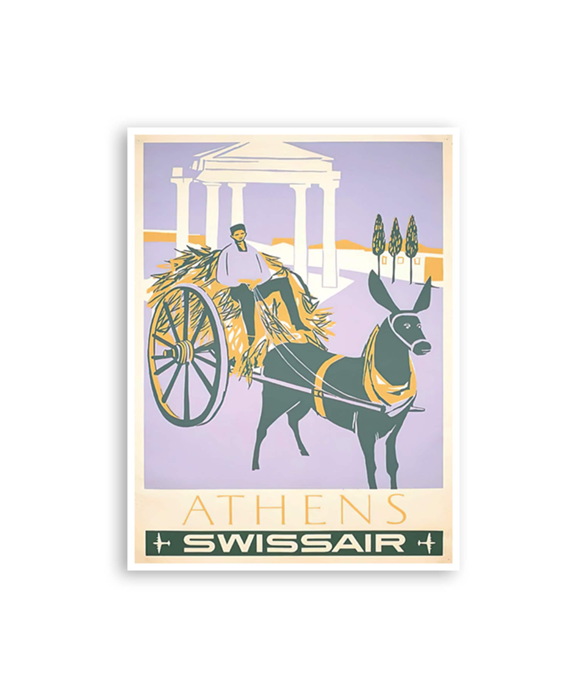 Vintage Athens Art Greece Travel Poster Greek Print (H1381)