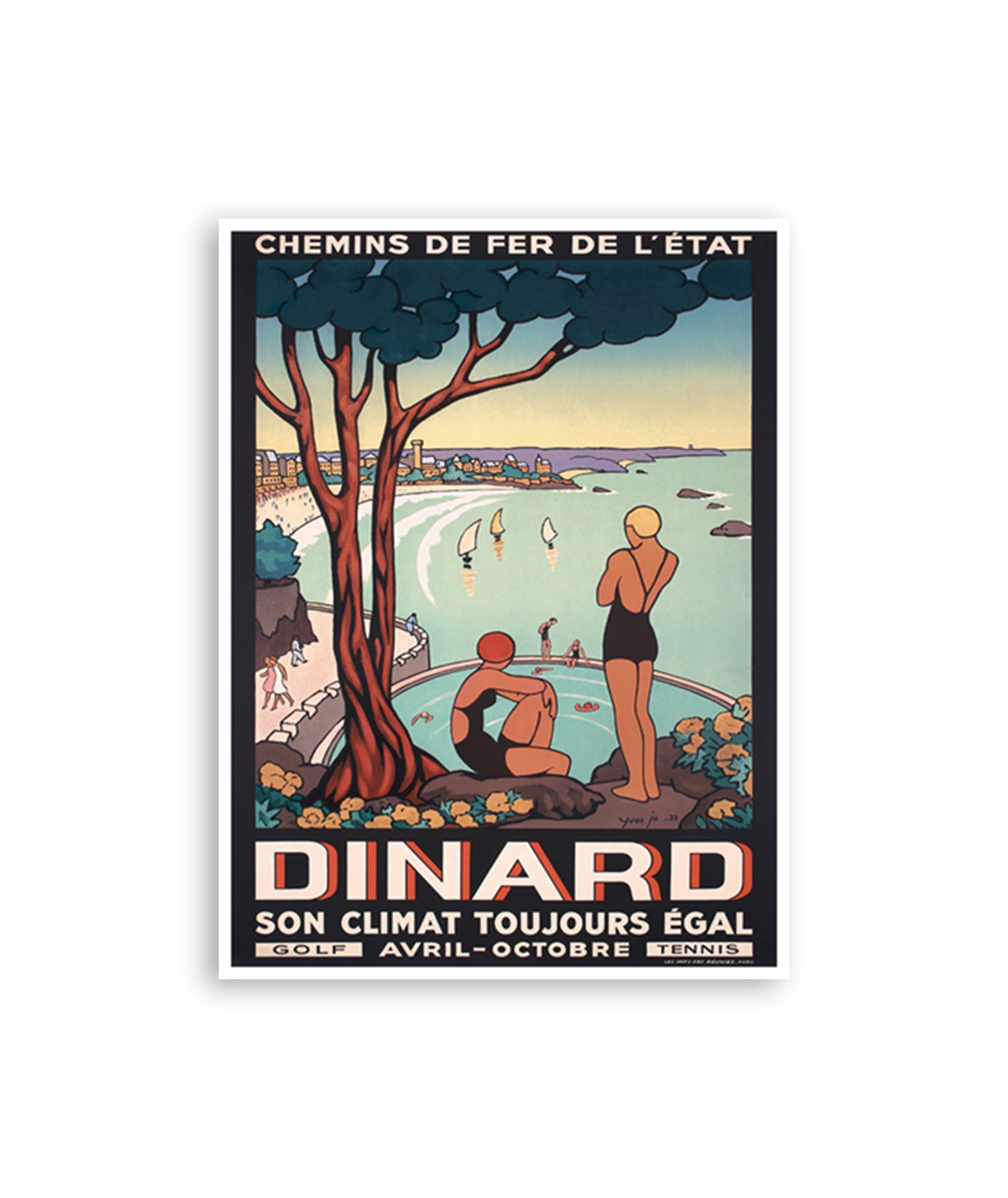 Dinard France Art Vintage Travel Poster French Print Decor (H1336)