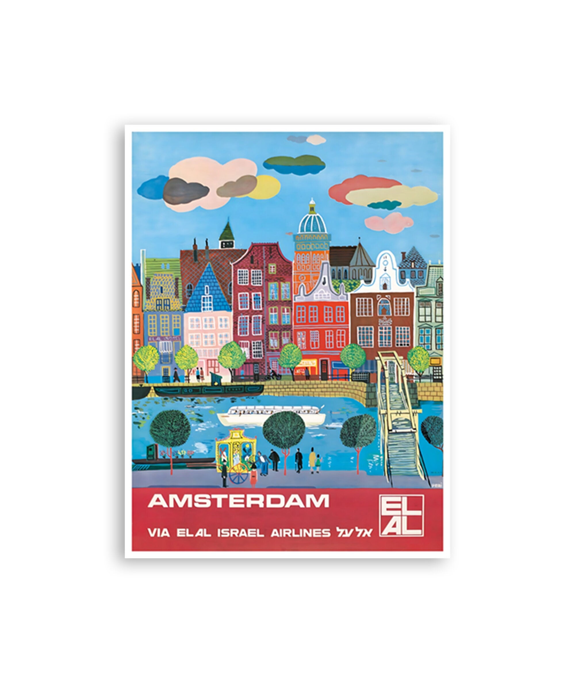 Amsterdam Travel Poster The Netherlands Art Retro Tourism Print (XR4416)