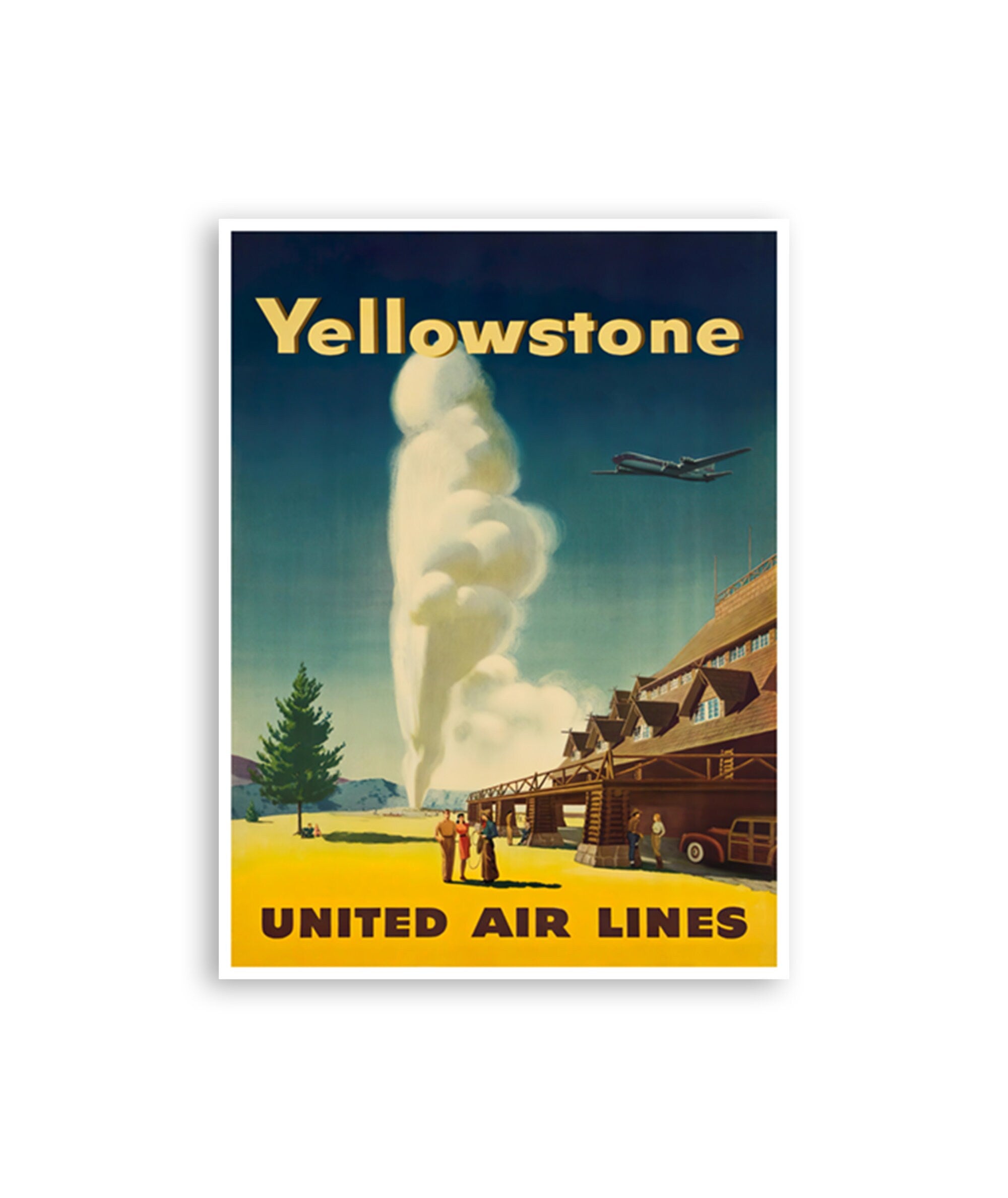 Yellowstone Travel Art Vintage National Park Print Retro Poster (H1398)