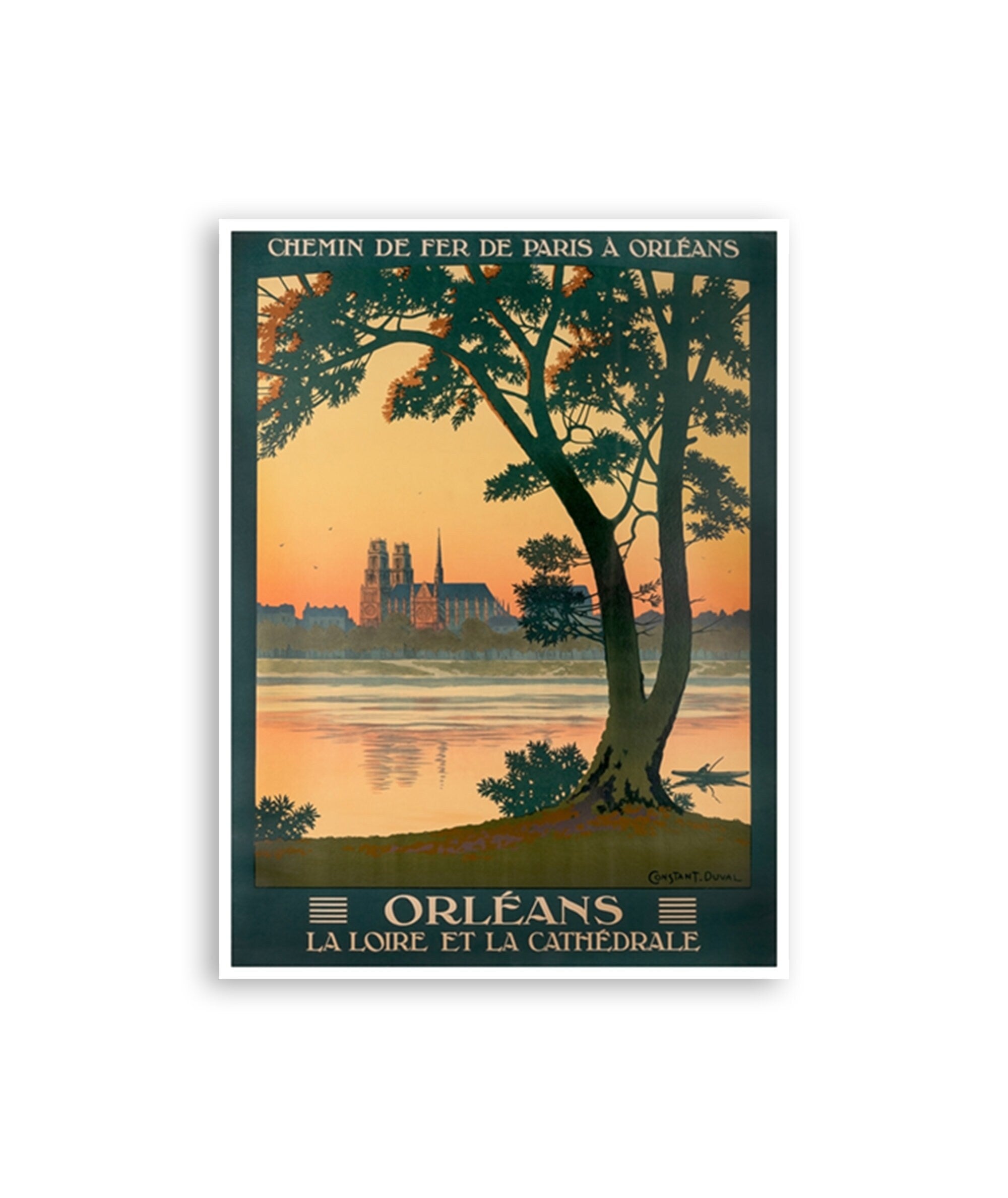 Orleans France Art French Travel Poster Orleans Cathedral Print (XR1927)