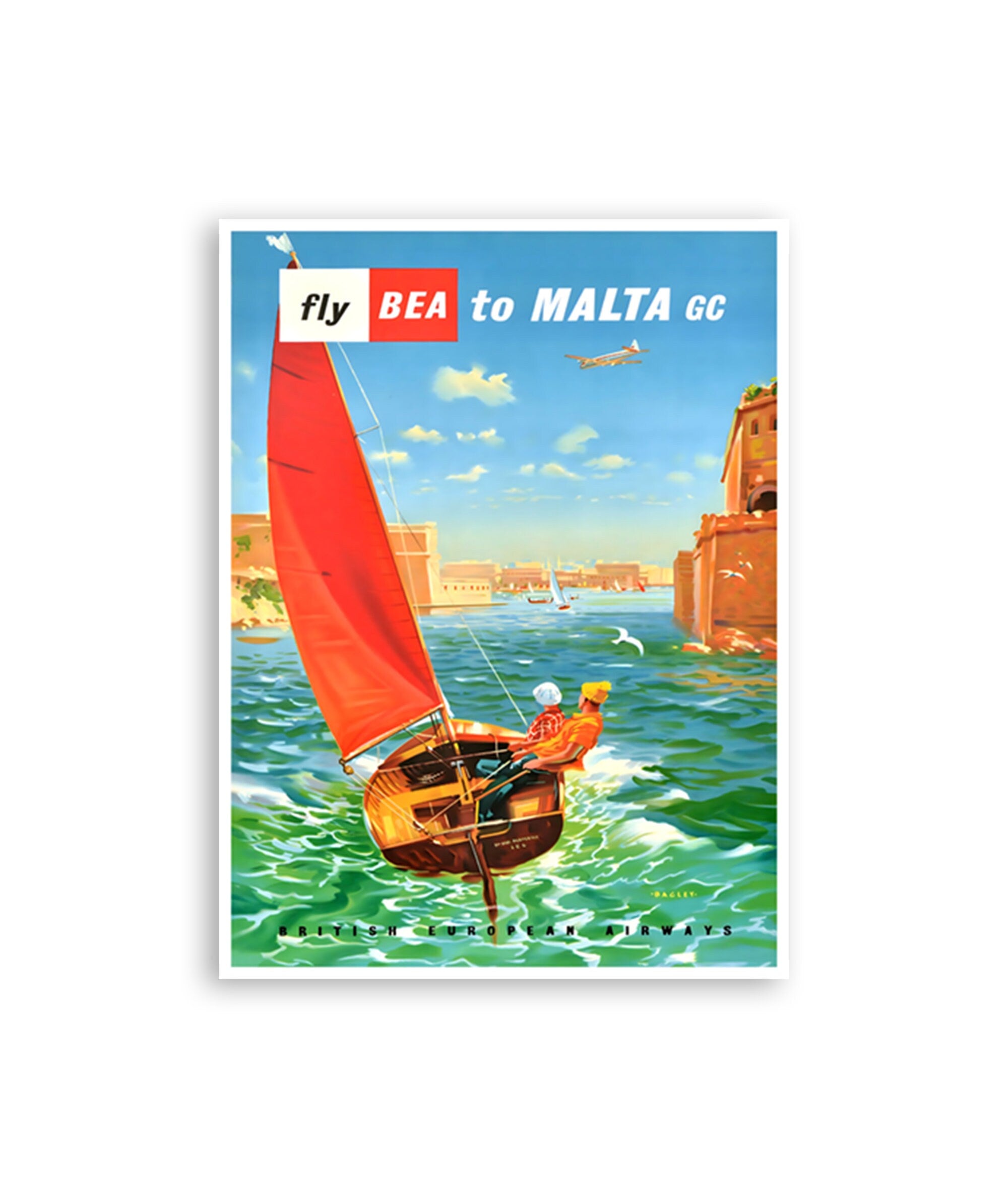 Malta Travel Poster Maltese Art Vintage Tourism Print (H1410)