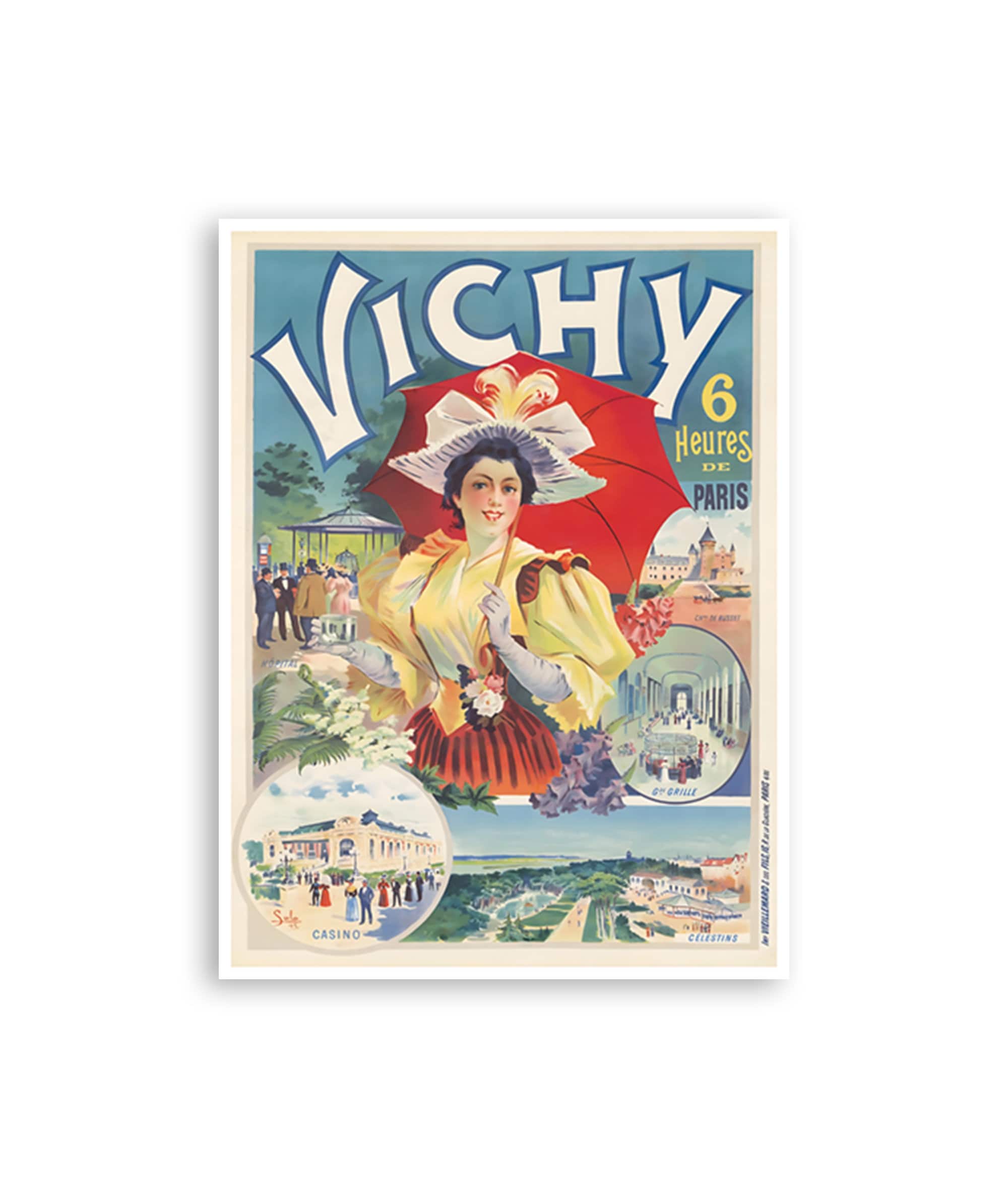 Vichy France Art Travel Poster Tourism Decor Vintage Print (H1420)