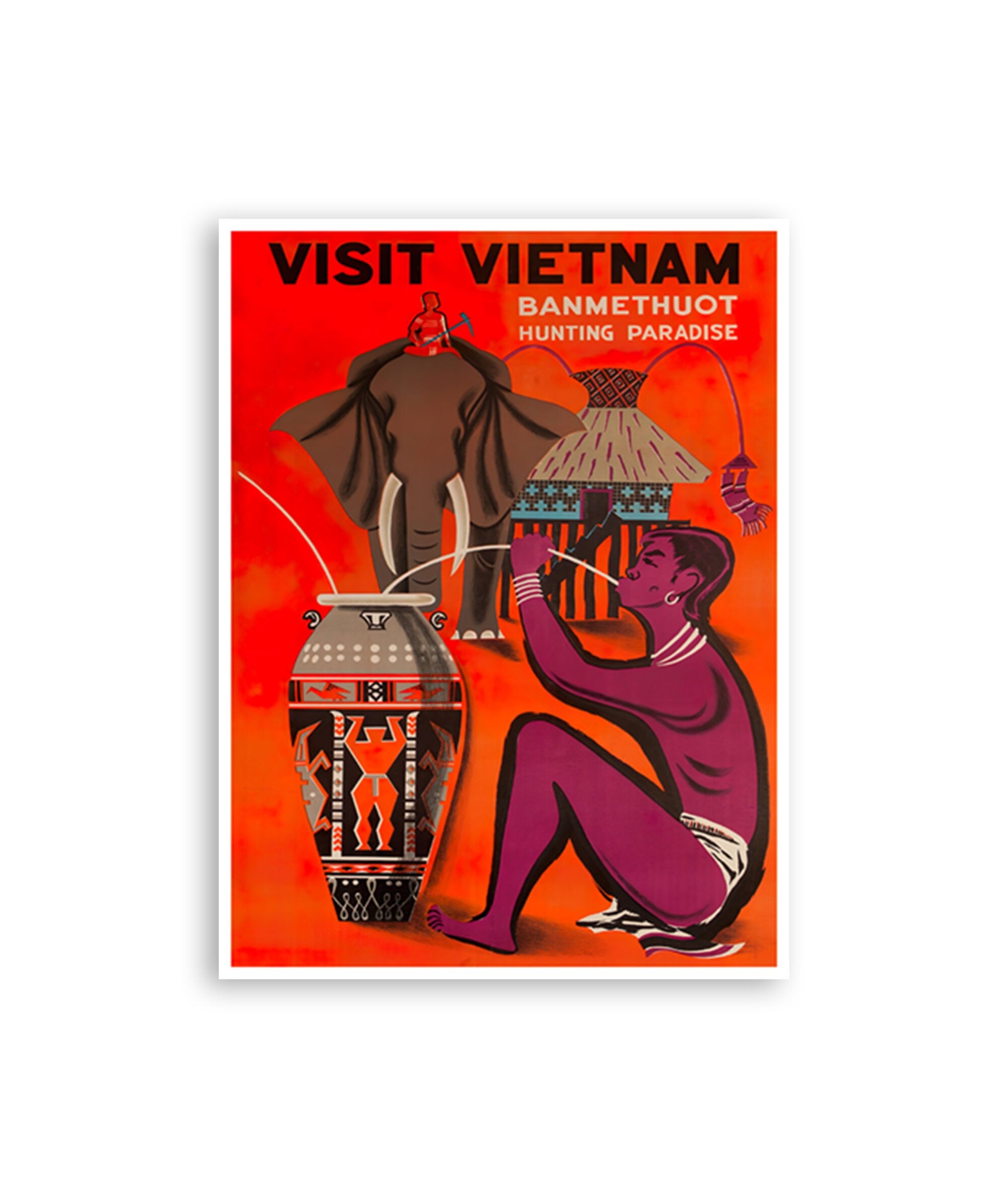 Vintage Vietnam Print Vietnamese Art Travel Poster (H1355)