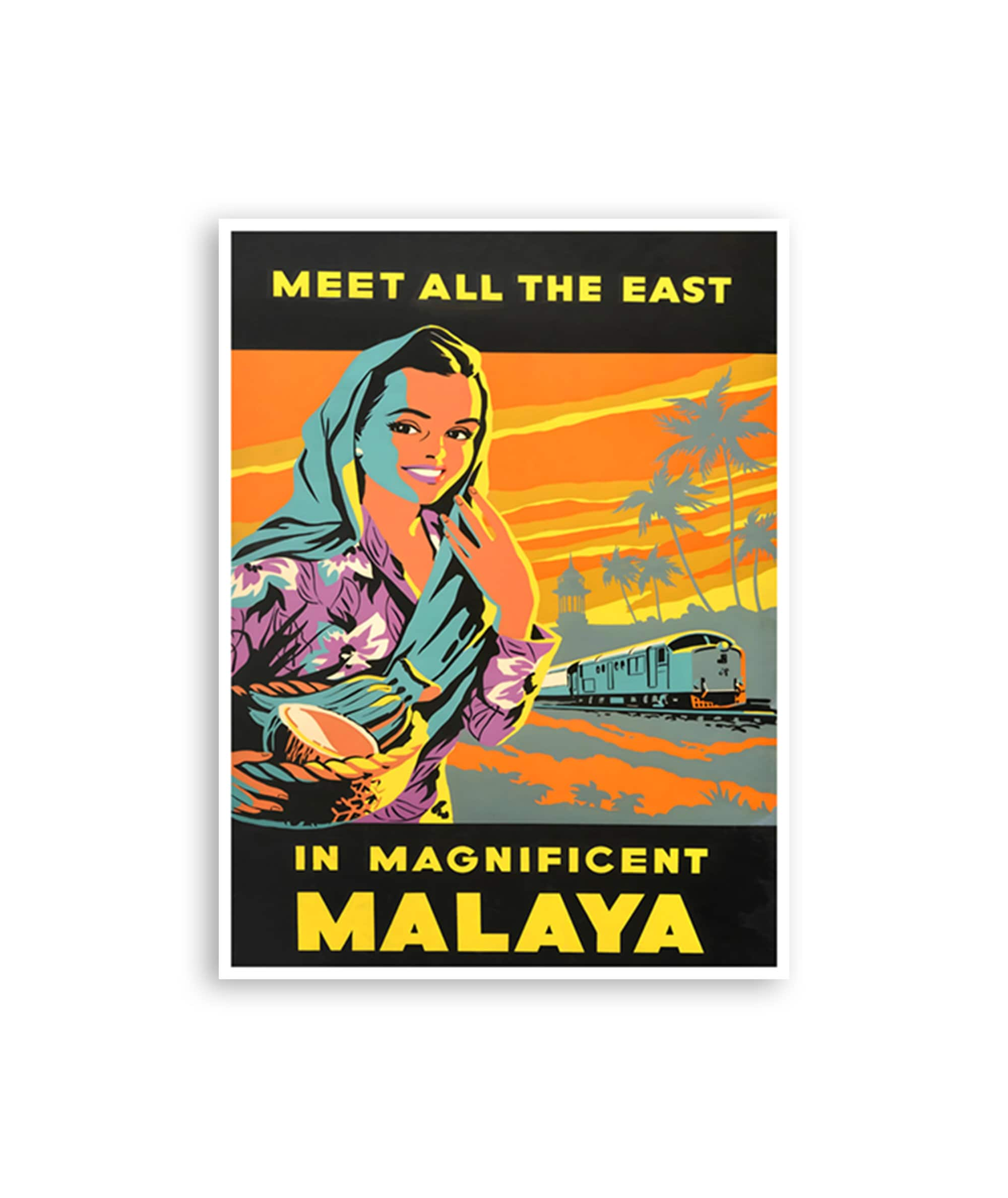 Malaya Print Travel Poster Asian Art Malayan Gift (XR4419)