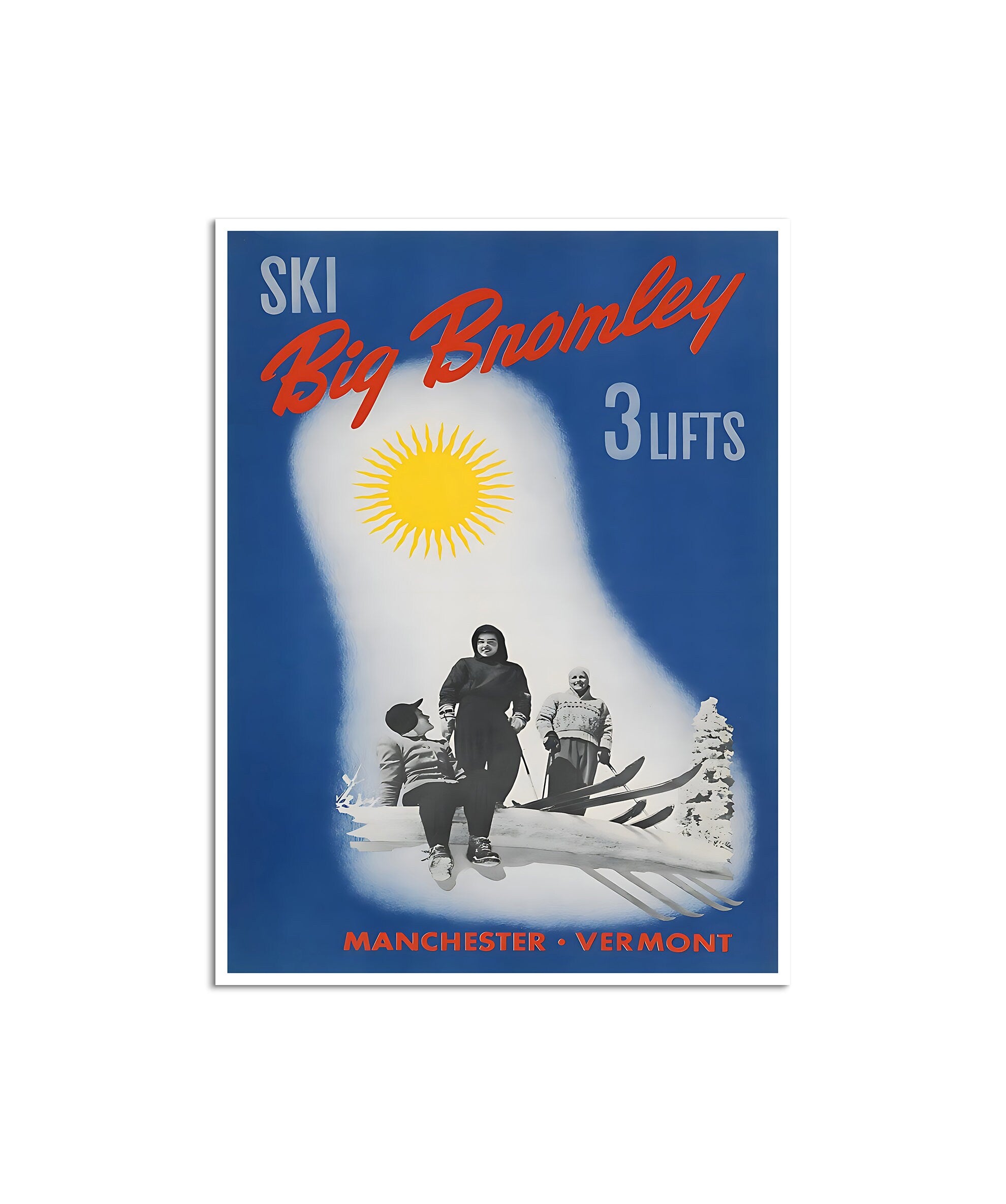 Bromley Ski Poster Vermont Print Vintage Manchester Skiing Art (XR4485)