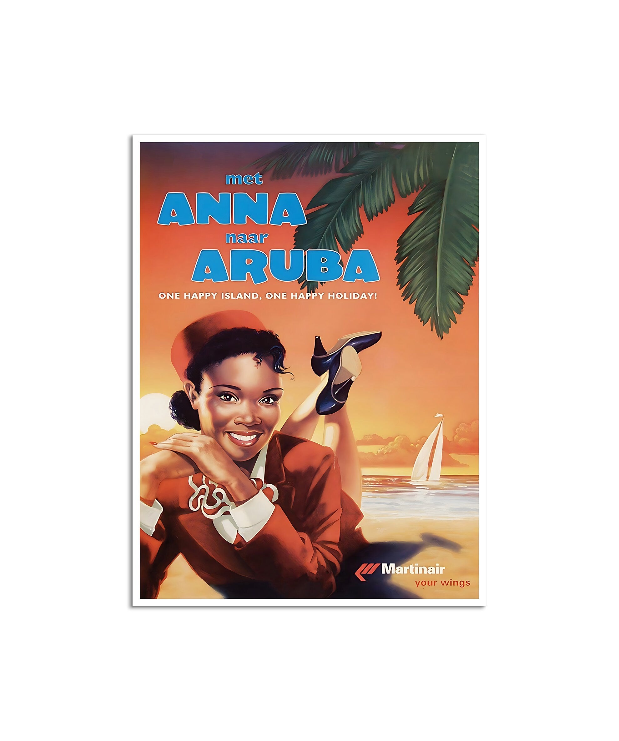 Aruba Travel Poster Wall Art Caribbean Retro Print (XR4468)