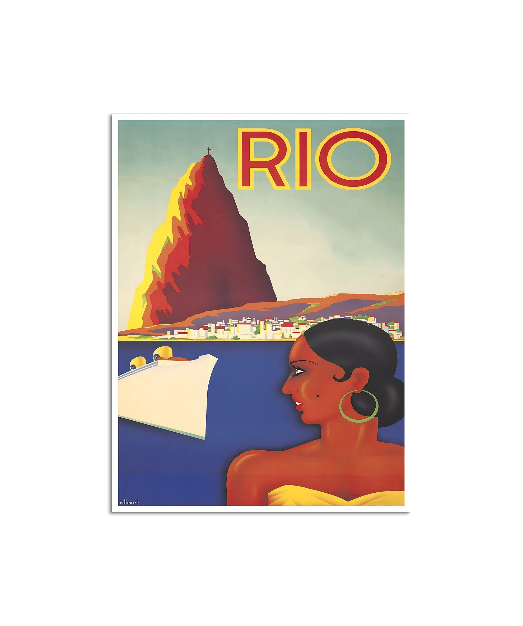 Brazil Travel Poster Vintage Rio De Janeiro Print Brazilian Art Gift (XR4500)