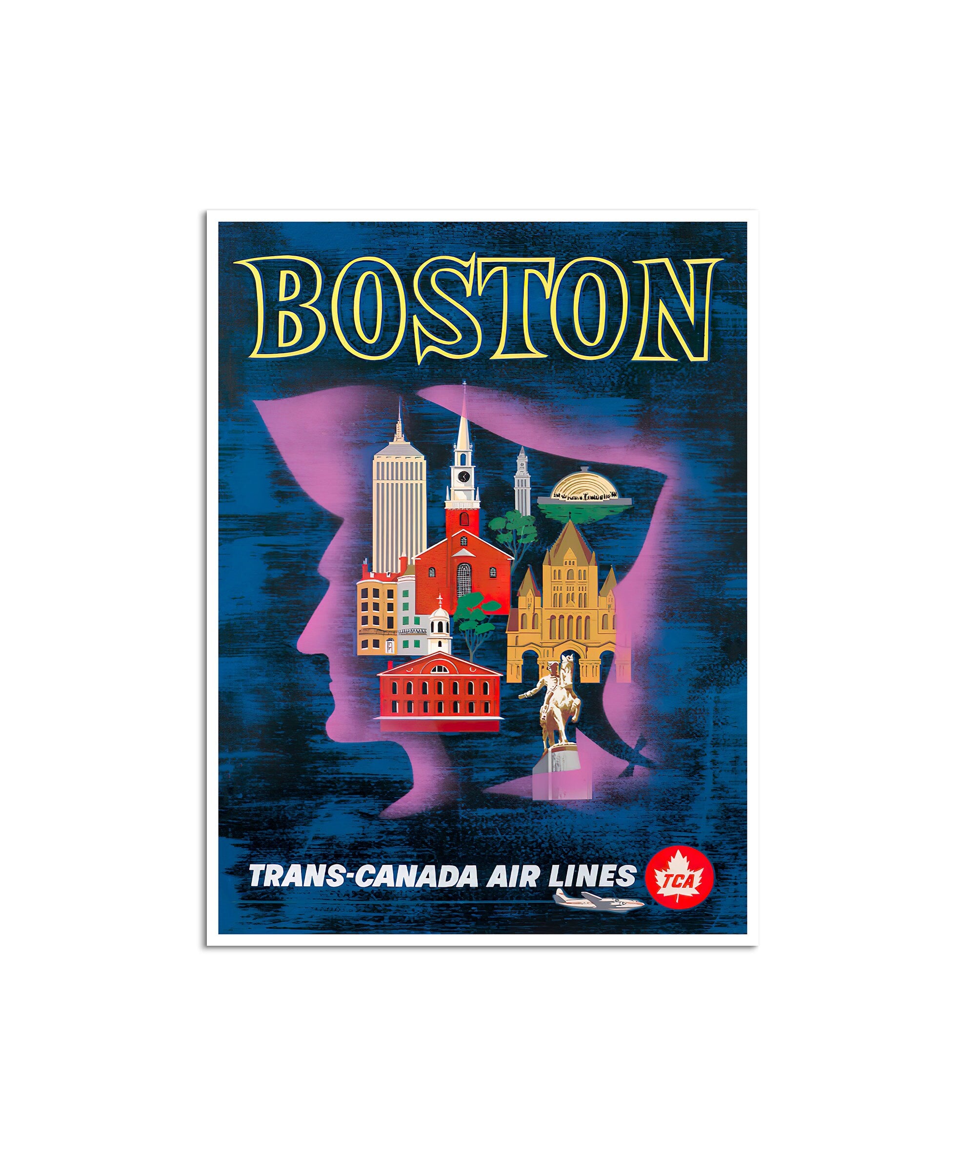 Boston Travel Poster Vintage Massachusetts Art Gift Print (XR4484)