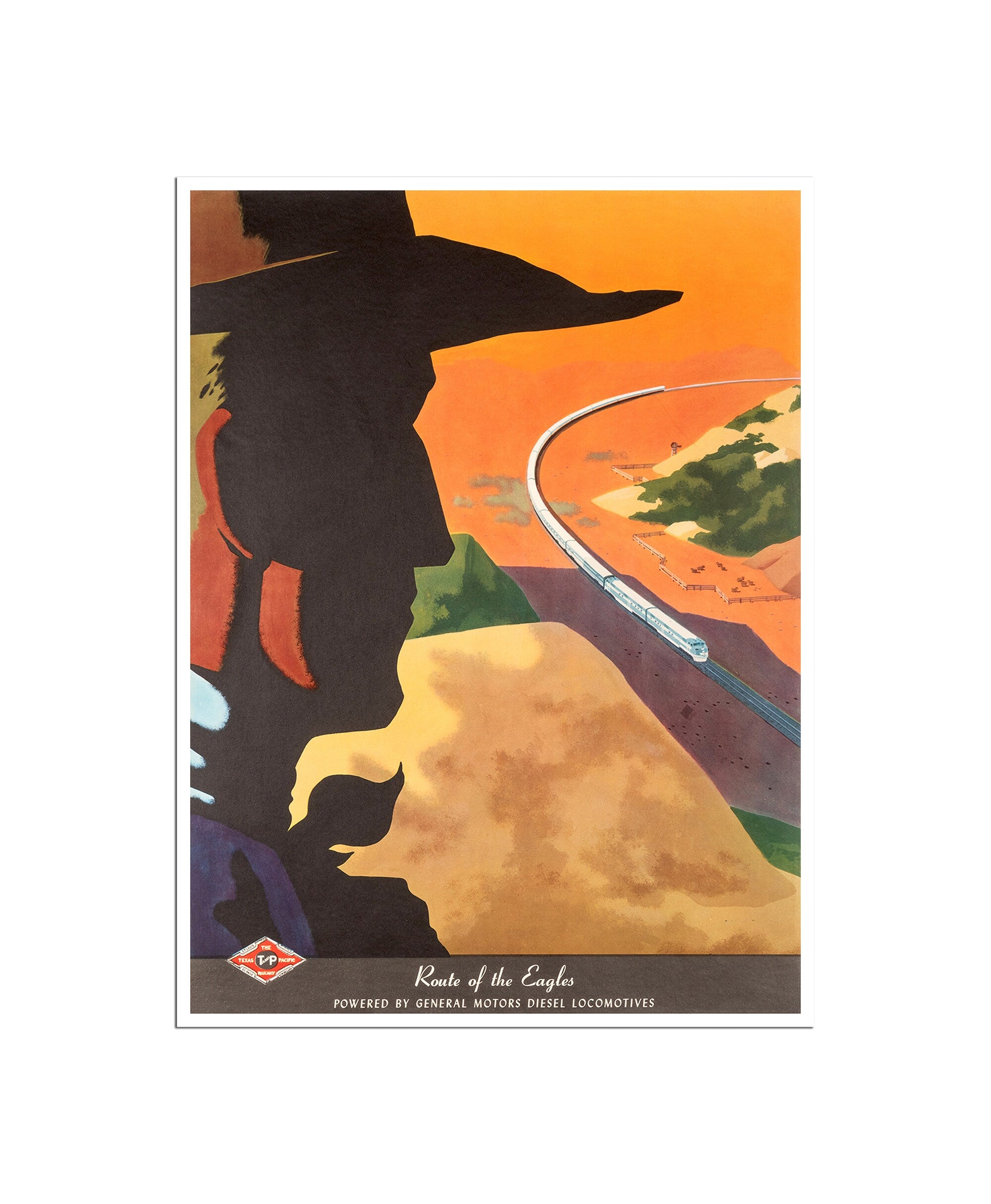 Vintage Western Art Railroad Poster Train Print (XR2463)