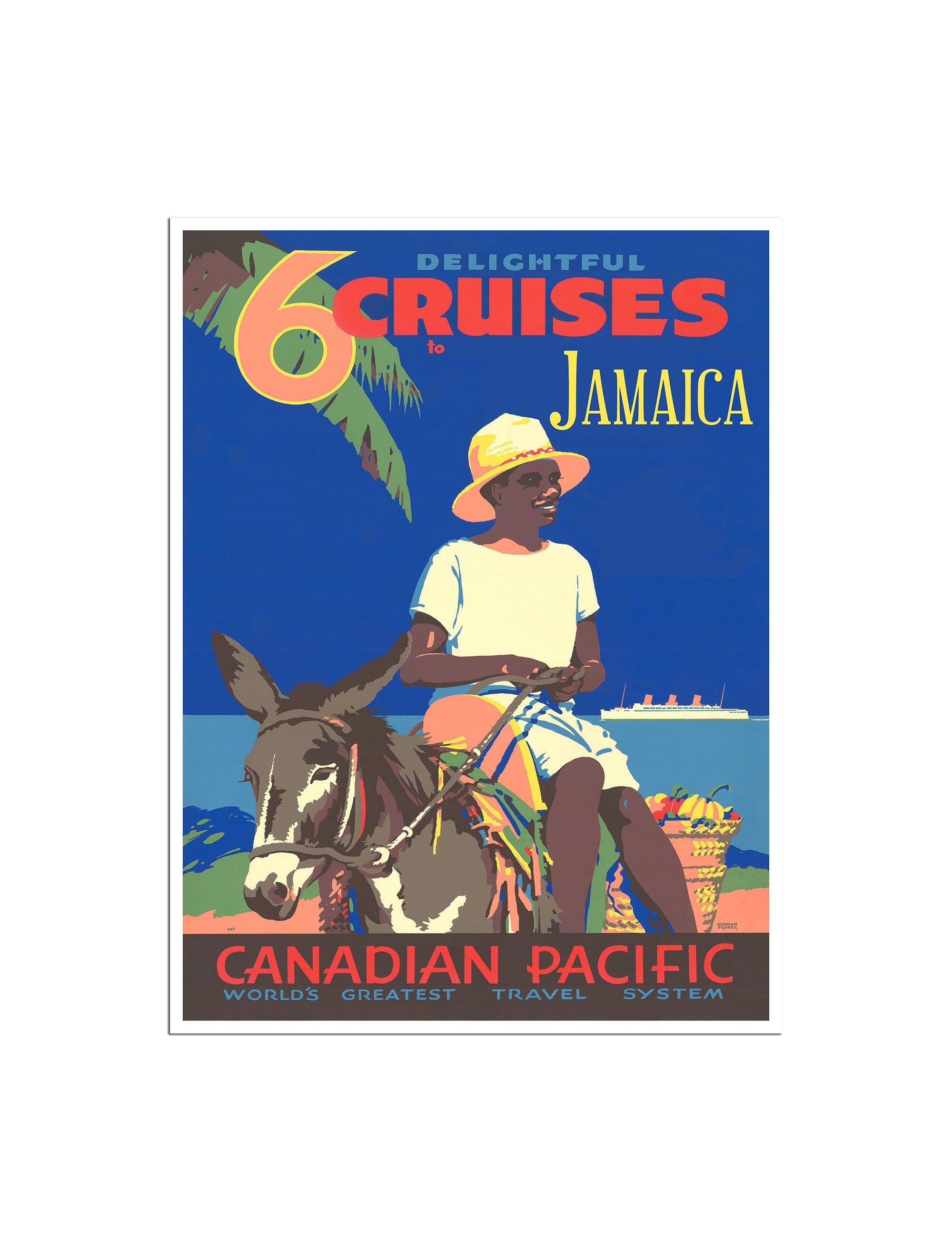 Jamaica Travel Poster Jamaican Souvenir Art Print Vintage Home Decor (XR2350)